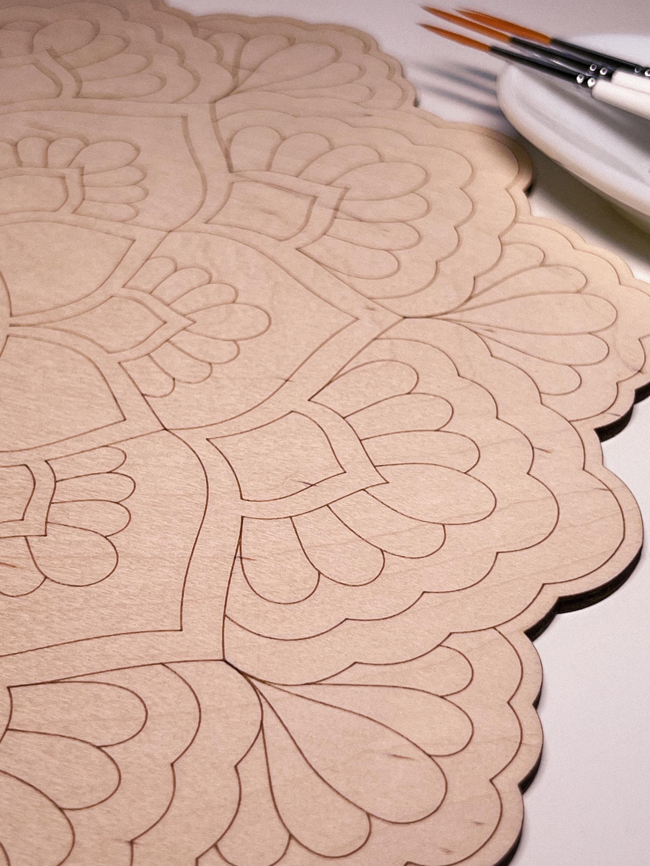 Hölzernes Mandala zum Ausmalen, Kunsttherapie, Bastelset, Malen für Erwachsene, Wandkunst, Malerei, Heimdekoration, einfache Zeichnung, Malbretter, Mandala-Kunst