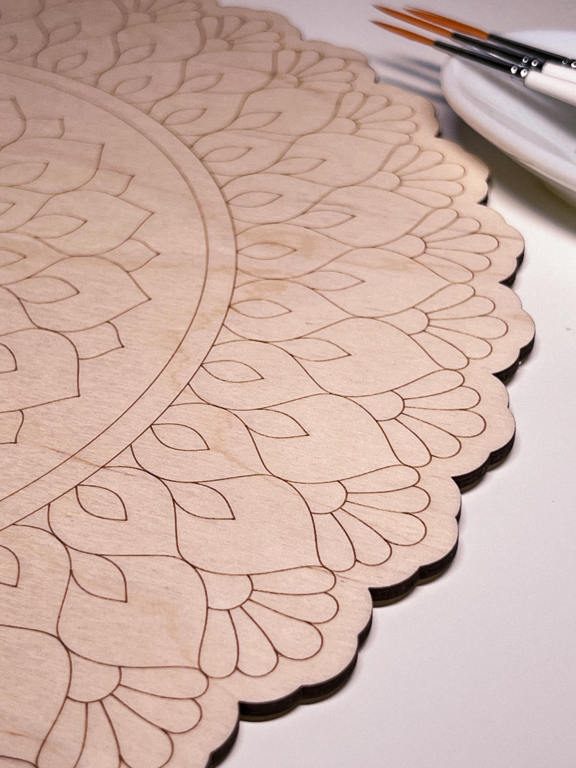 Mandala aus Holz zum Ausmalen, Kunsttherapie, DIY-Basteln, Malen für Erwachsene, Wandkunst, Malerei, Heimdekoration, einfache Zeichnung, Malbretter, Mandala-Kunst