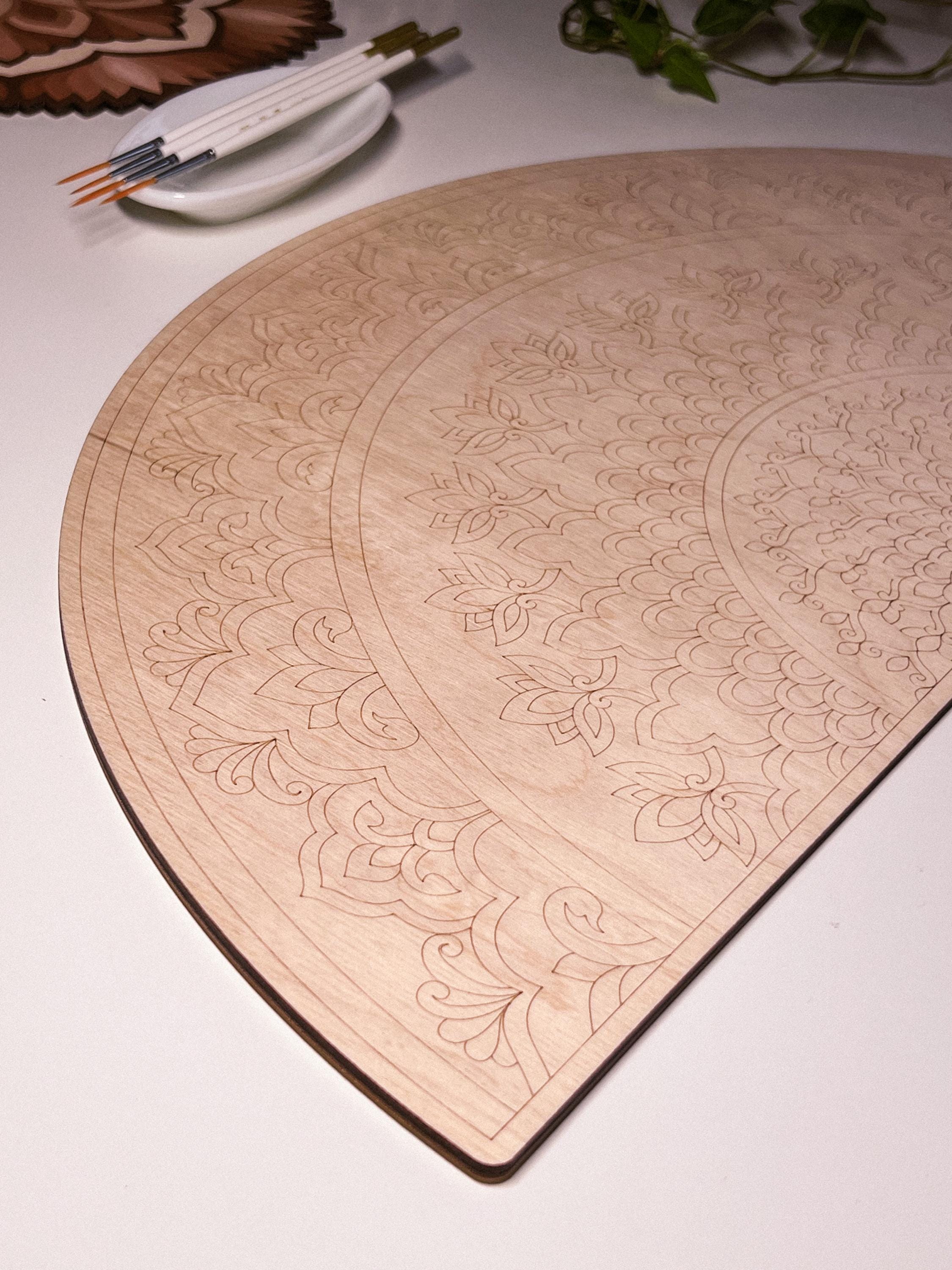 Hölzernes Mandala zum Ausmalen, Kunsttherapie, DIY-Basteln, Ausmalen für Erwachsene, Wandkunst, Malerei, Heimdekoration, einfaches Zeichnen, Malbretter, Mandala-Kunst