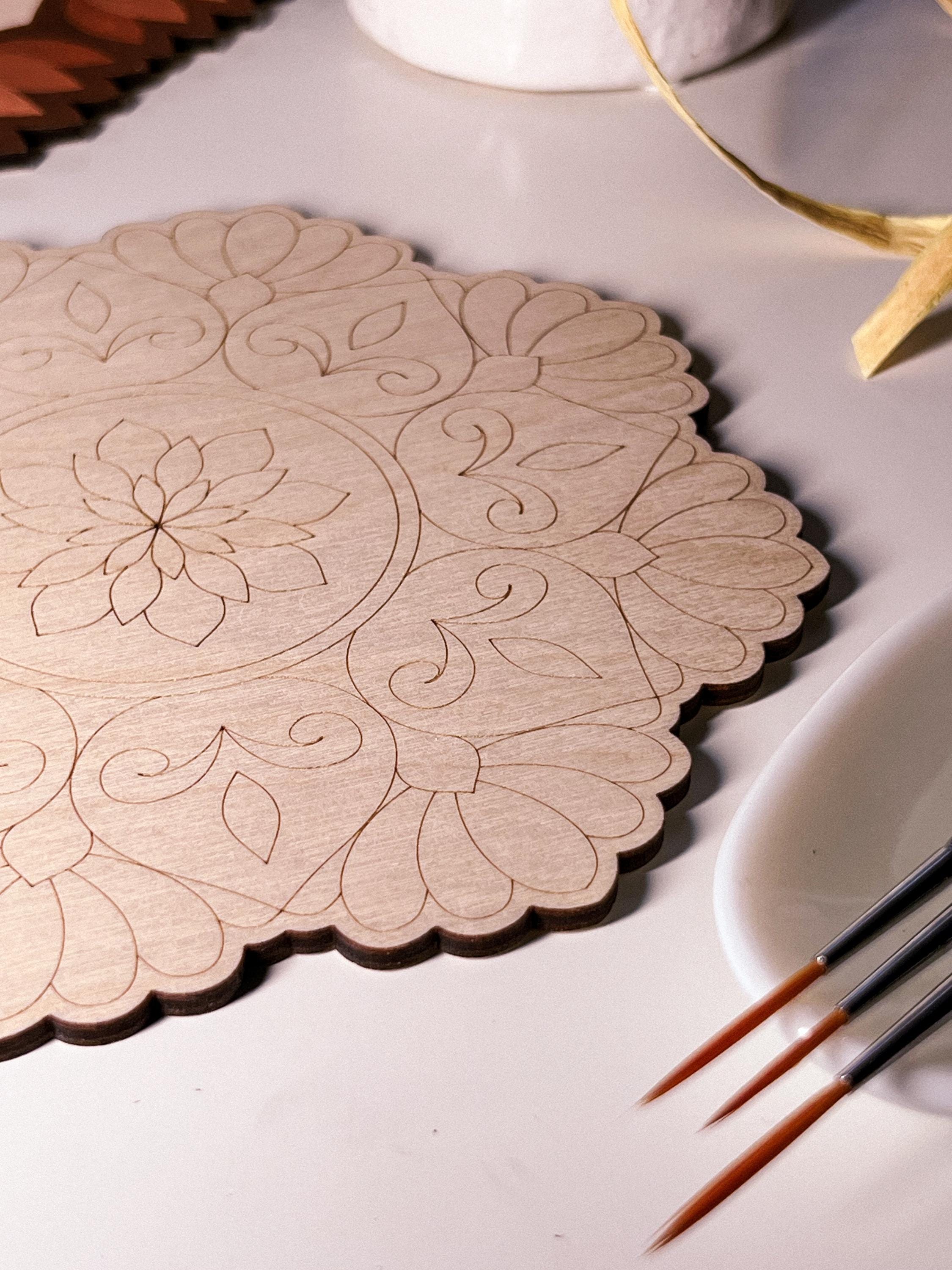 Wooden mandala for coloring, Art therapy, DIY craft, adult coloring, wall art, painting, home decor,easy drawing,coloring boards,mandala art