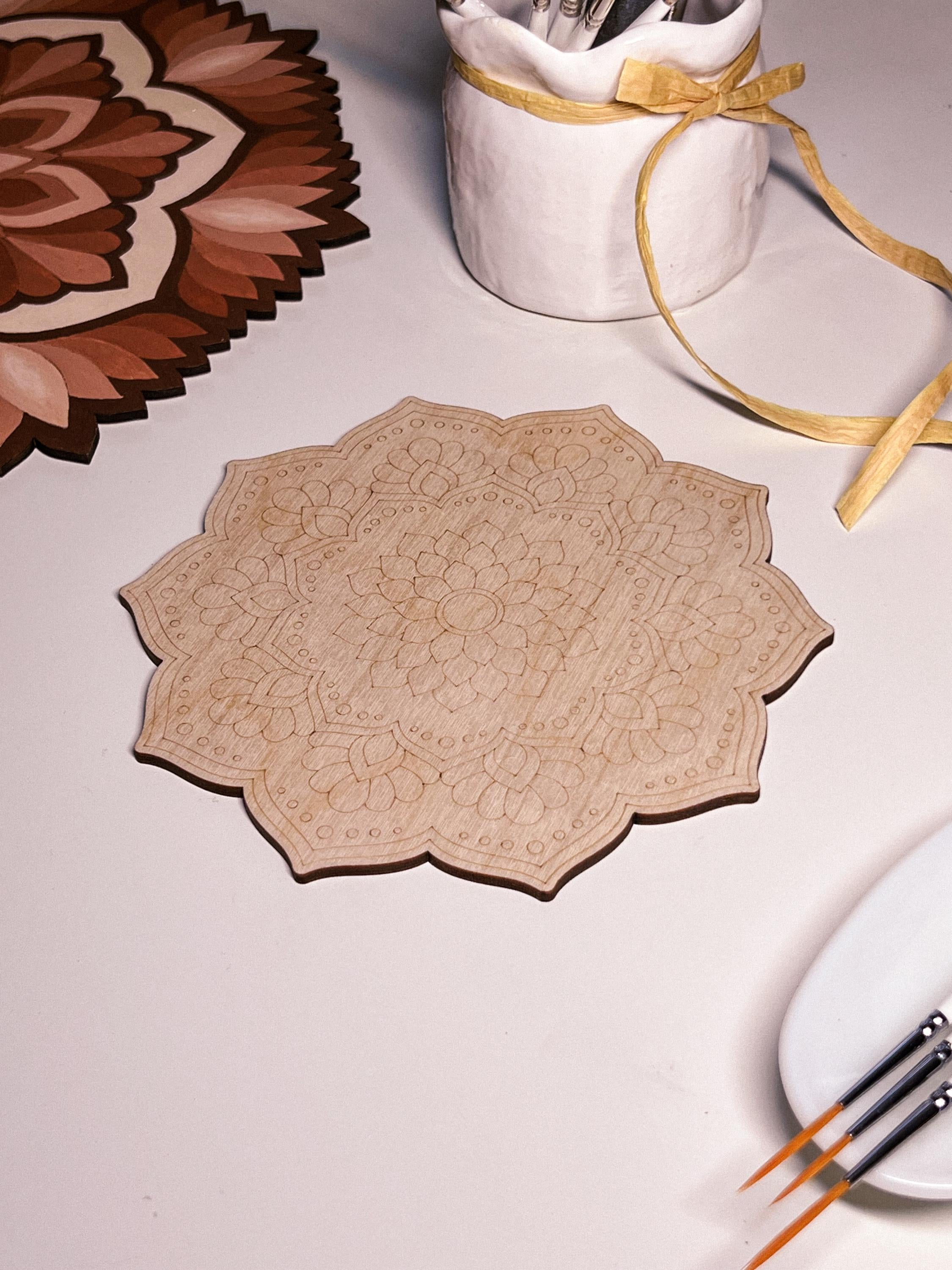 Wooden mandala for coloring, Art therapy, DIY craft, adult coloring, wall art, painting, home decor,easy drawing,coloring boards,mandala art