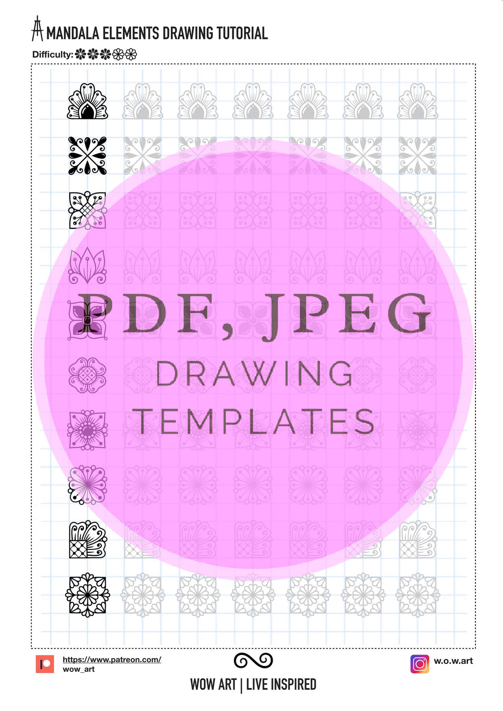 19. 2x2 Zellen Muster-Übungsblätter!Pdf,jpeg. Mandala Kunst, DIY, digitales Papier, Sofort-Downloads, Lettering, Kunsttherapie, Kalligrafie