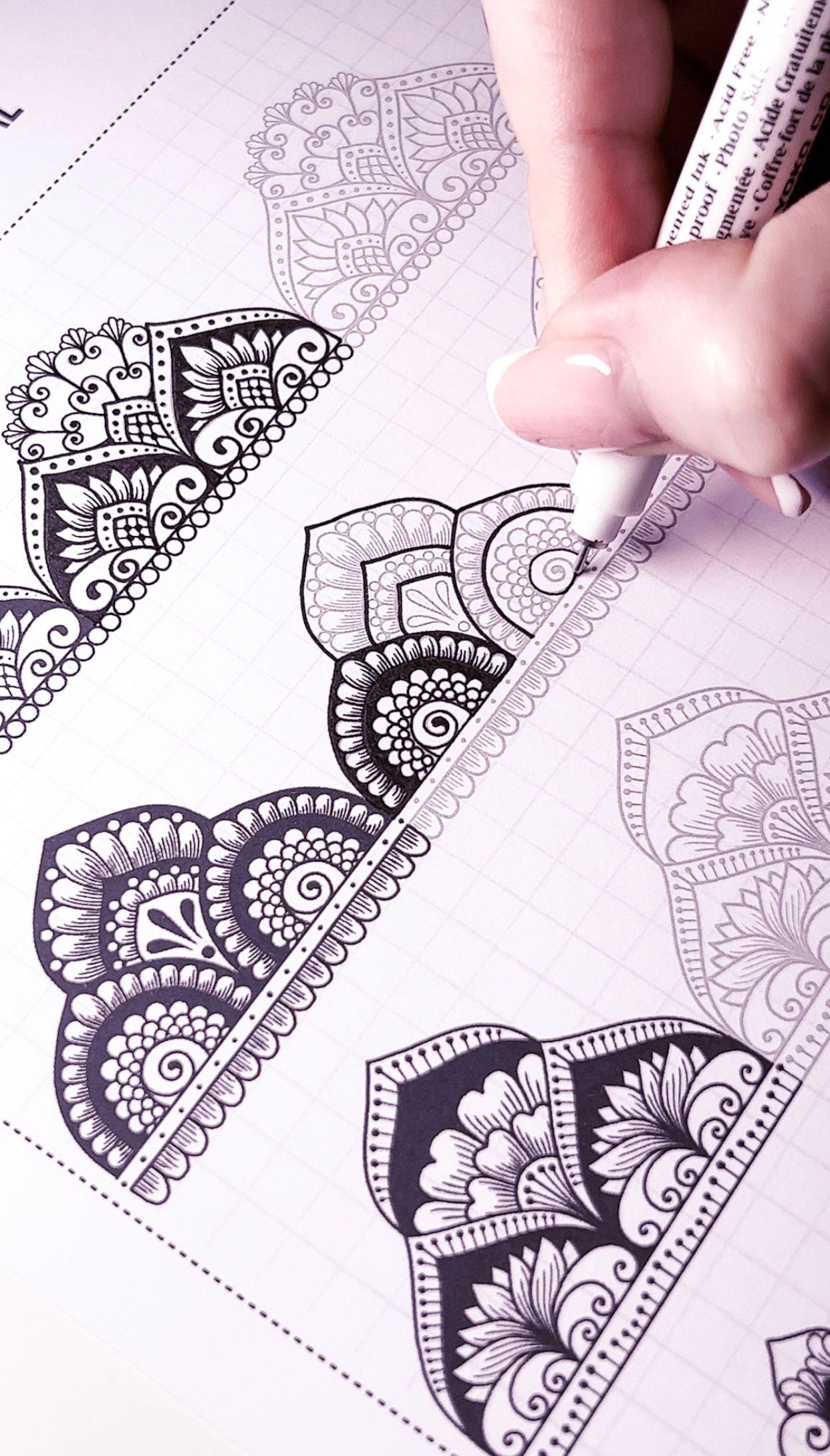 8. Übungsblätter für mehrreihige Muster! Pdf, Jpeg. Mandala-Kunst, Ornamente, digitales Papier, sofortige Downloads, handgemacht, Kunsttherapie, Kalligrafie