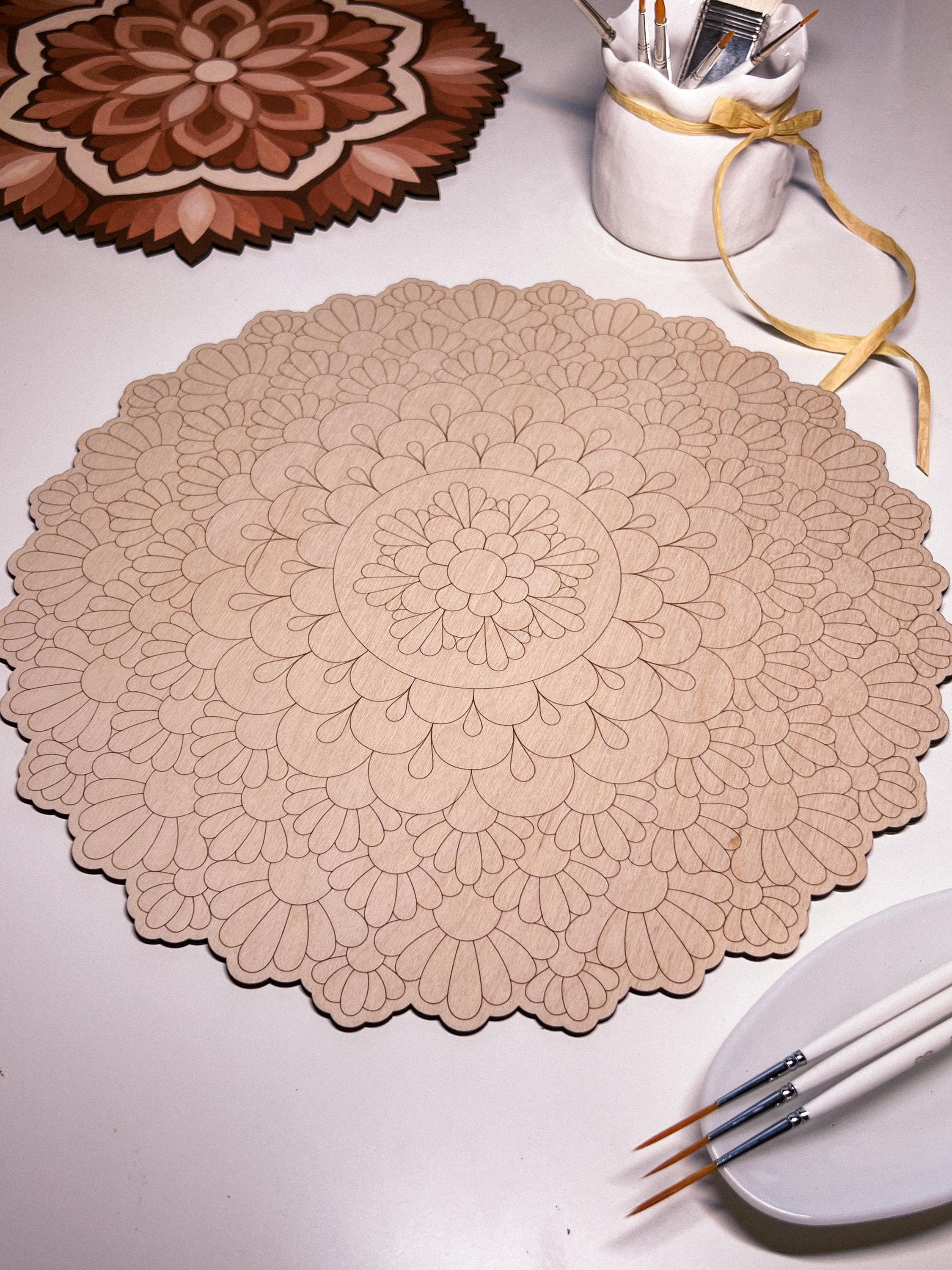 Holzmandala zum Ausmalen, Kunsttherapie, DIY-Basteln, Ausmalen für Erwachsene, Wandkunst, Malerei, Heimdekoration, einfaches Zeichnen, Ausmalbretter, Mandala-Kunst