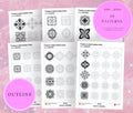11.Fortgeschrittene Quadratmuster-Trainingsblätter! Pdf, jpeg. Mandala-Kunst, Digitalpapier, Sofort-Downloads, handgemacht, Kunsttherapie, Kalligrafie