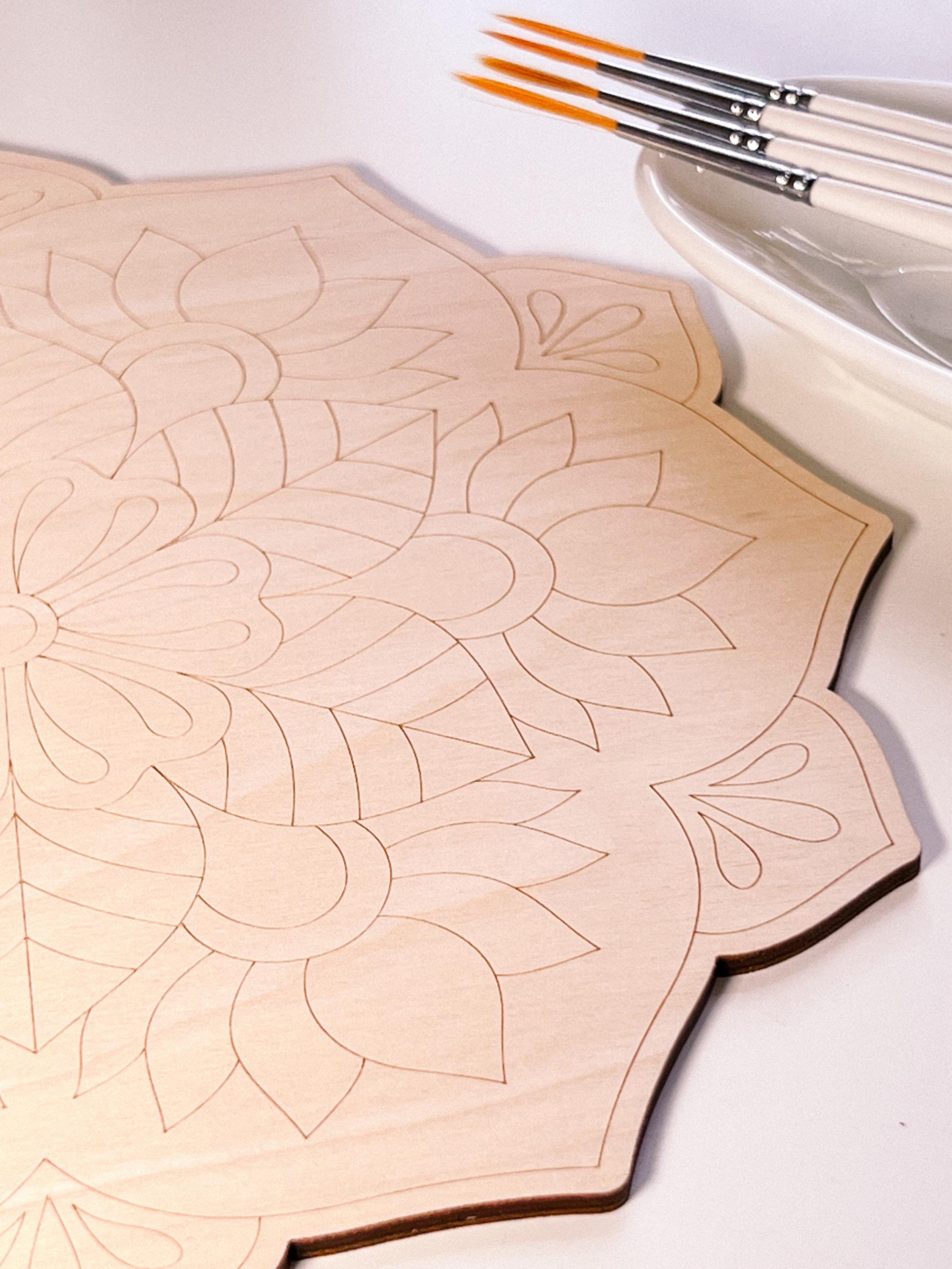 Wooden mandala for coloring, Art therapy, DIY craft, adult coloring, wall art, painting, home decor,easy drawing,coloring boards,mandala art