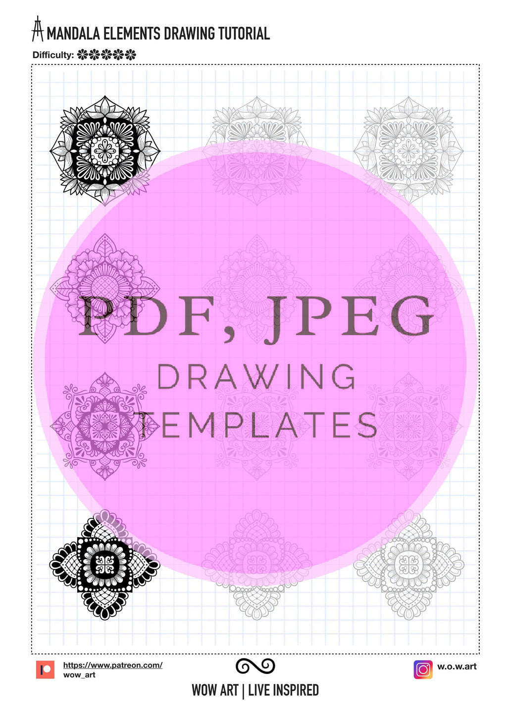 11.Fortgeschrittene Quadratmuster-Trainingsblätter! Pdf, jpeg. Mandala-Kunst, Digitalpapier, Sofort-Downloads, handgemacht, Kunsttherapie, Kalligrafie