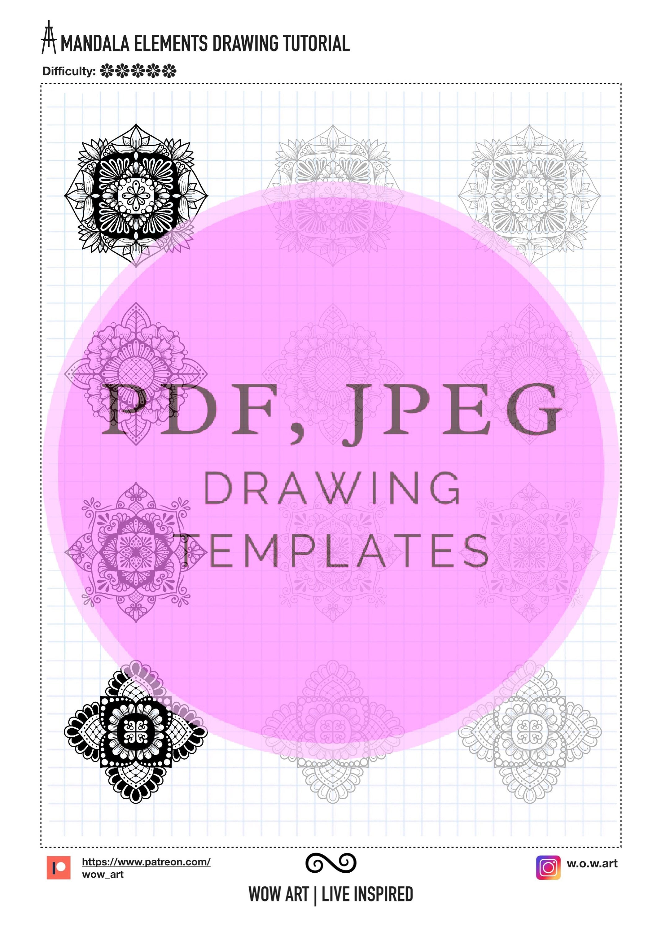11.Fortgeschrittene Quadratmuster-Trainingsblätter! Pdf, jpeg. Mandala-Kunst, Digitalpapier, Sofort-Downloads, handgemacht, Kunsttherapie, Kalligrafie