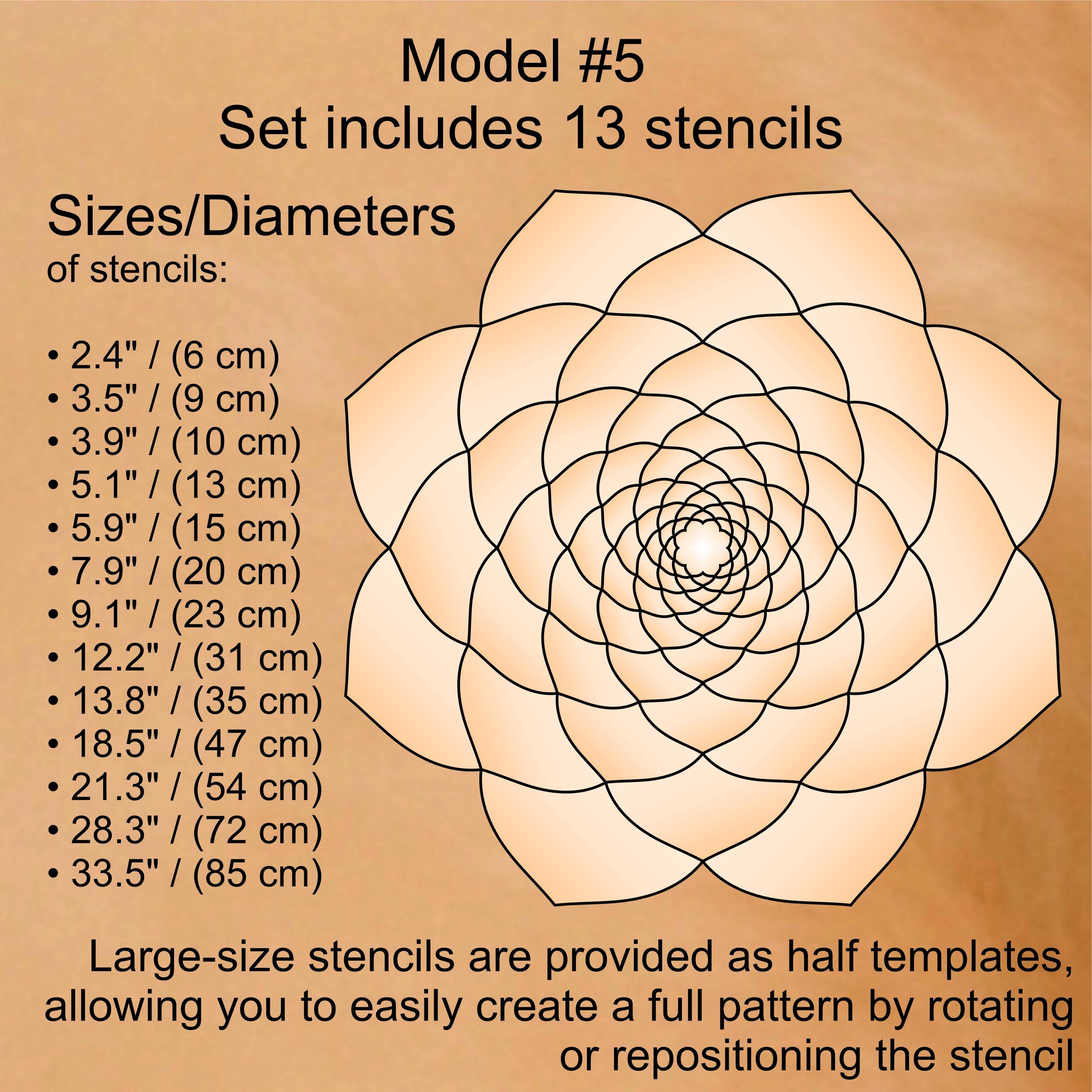 Flexibles Mandala-Schablonen-Set für Malerei & 3D-Effekt | Wiederverwendbare Mandala-Vorlagen zum Zeichnen, Boho-Kunstwerkzeug, DIY, Dabbing-Kunst