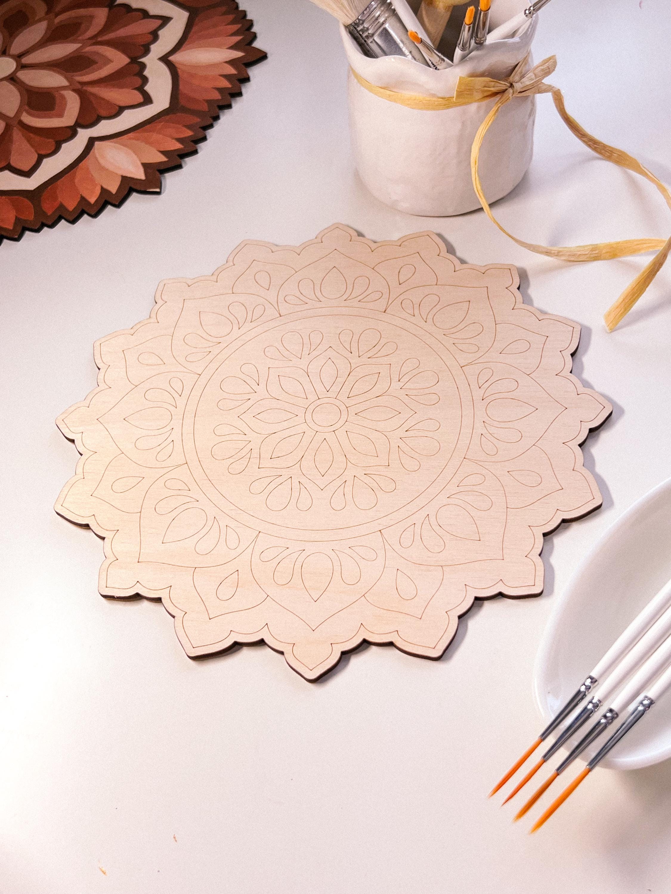 Wooden mandala for coloring, Art therapy, DIY craft, adult coloring, wall art, painting, home decor,easy drawing,coloring boards,mandala art