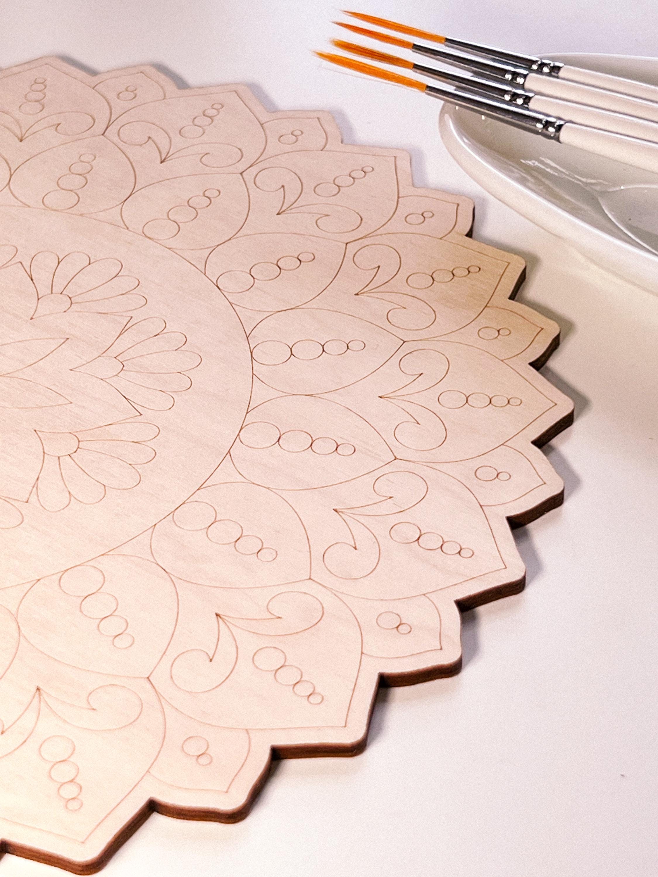 Wooden mandala for coloring, Art therapy, DIY craft, adult coloring, wall art, painting, home decor,easy drawing,coloring boards,mandala art
