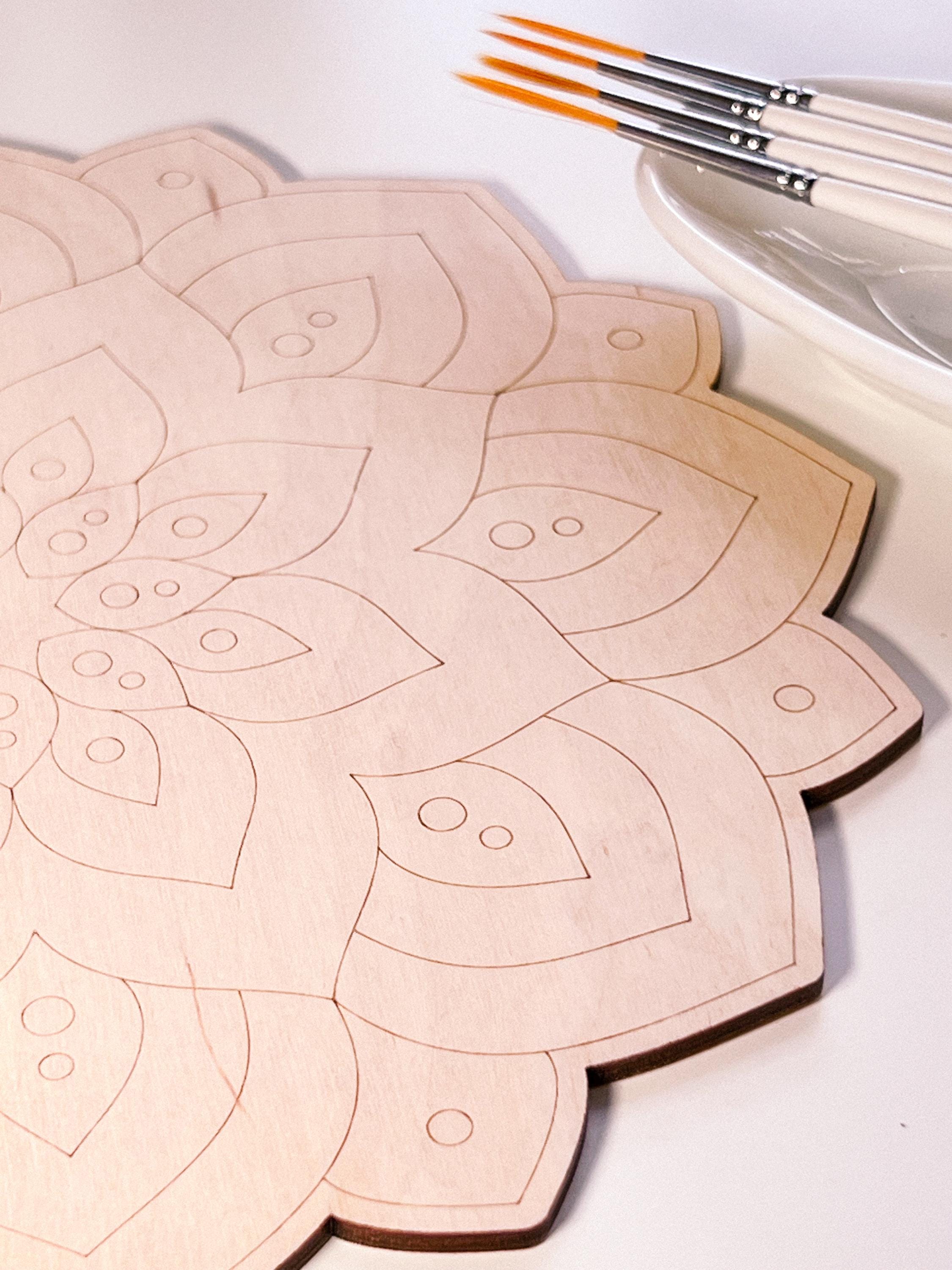 Wooden mandala for coloring, Art therapy, DIY craft, adult coloring, wall art, painting, home decor,easy drawing,coloring boards,mandala art