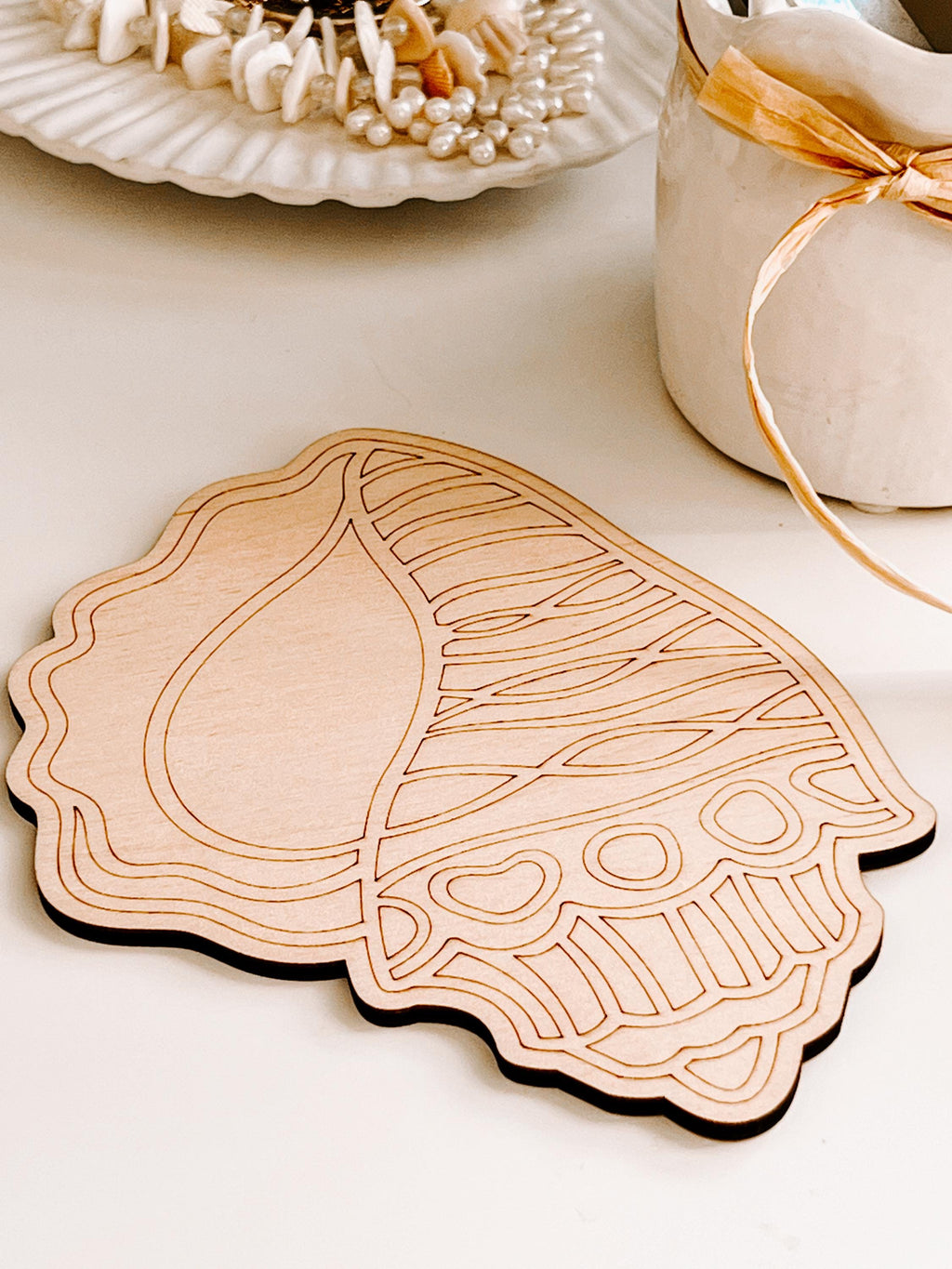 Malset aus Holzschalen, DIY-Malset, Bastelformen aus Holz, Holzspielzeug, Meerestiere, Zeichnen, Wandkunst, Malen für Erwachsene, Kunsttherapie, Boho