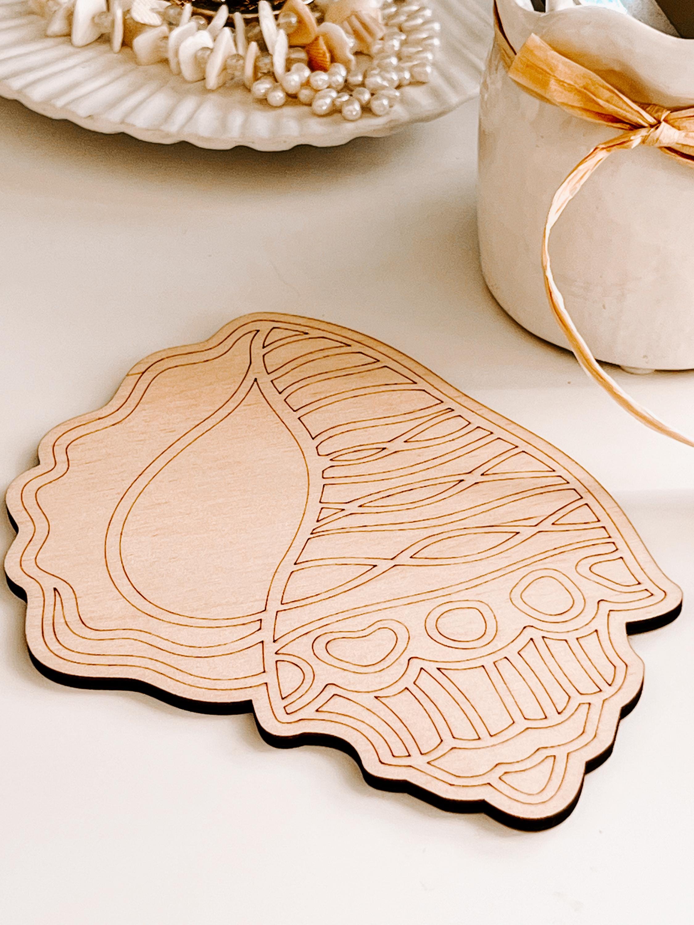 Malset aus Holzschalen, DIY-Malset, Bastelformen aus Holz, Holzspielzeug, Meerestiere, Zeichnen, Wandkunst, Malen für Erwachsene, Kunsttherapie, Boho