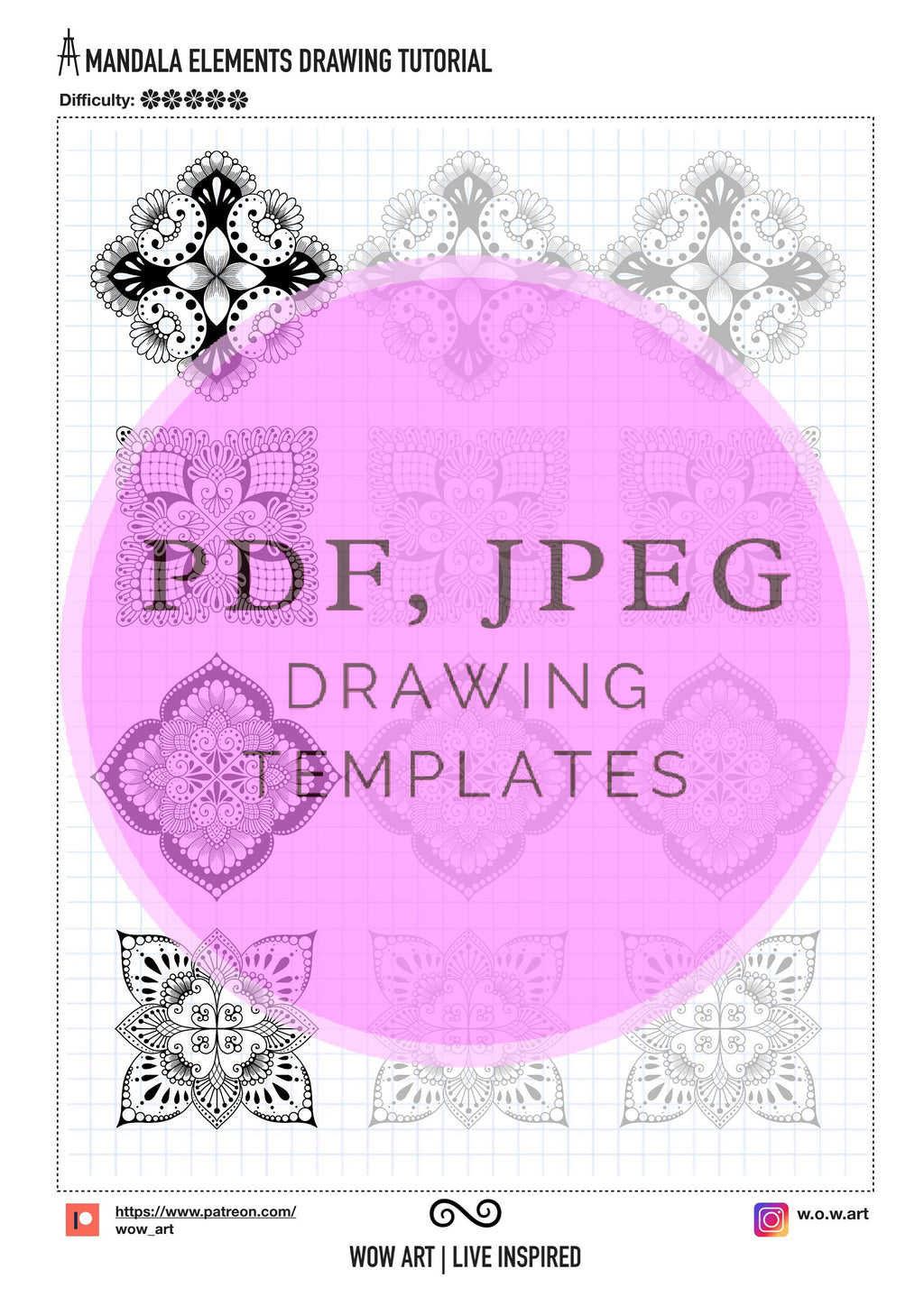 11.Fortgeschrittene Quadratmuster-Trainingsblätter! Pdf, jpeg. Mandala-Kunst, Digitalpapier, Sofort-Downloads, handgemacht, Kunsttherapie, Kalligrafie