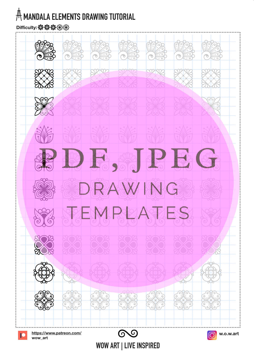 19. 2x2 Zellen Muster-Übungsblätter!Pdf,jpeg. Mandala Kunst, DIY, digitales Papier, Sofort-Downloads, Lettering, Kunsttherapie, Kalligrafie