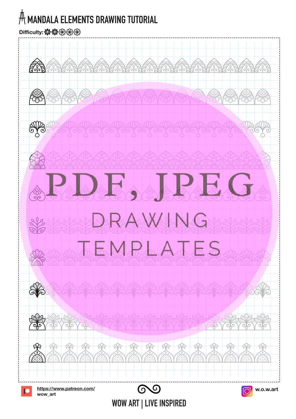 4. Simple Patterns Trainingsblätter Teil 2! Pdf, jpeg. Mandala Kunst, digitales Papier, sofortige Downloads, handgemacht, Kunsttherapie, Kalligrafie
