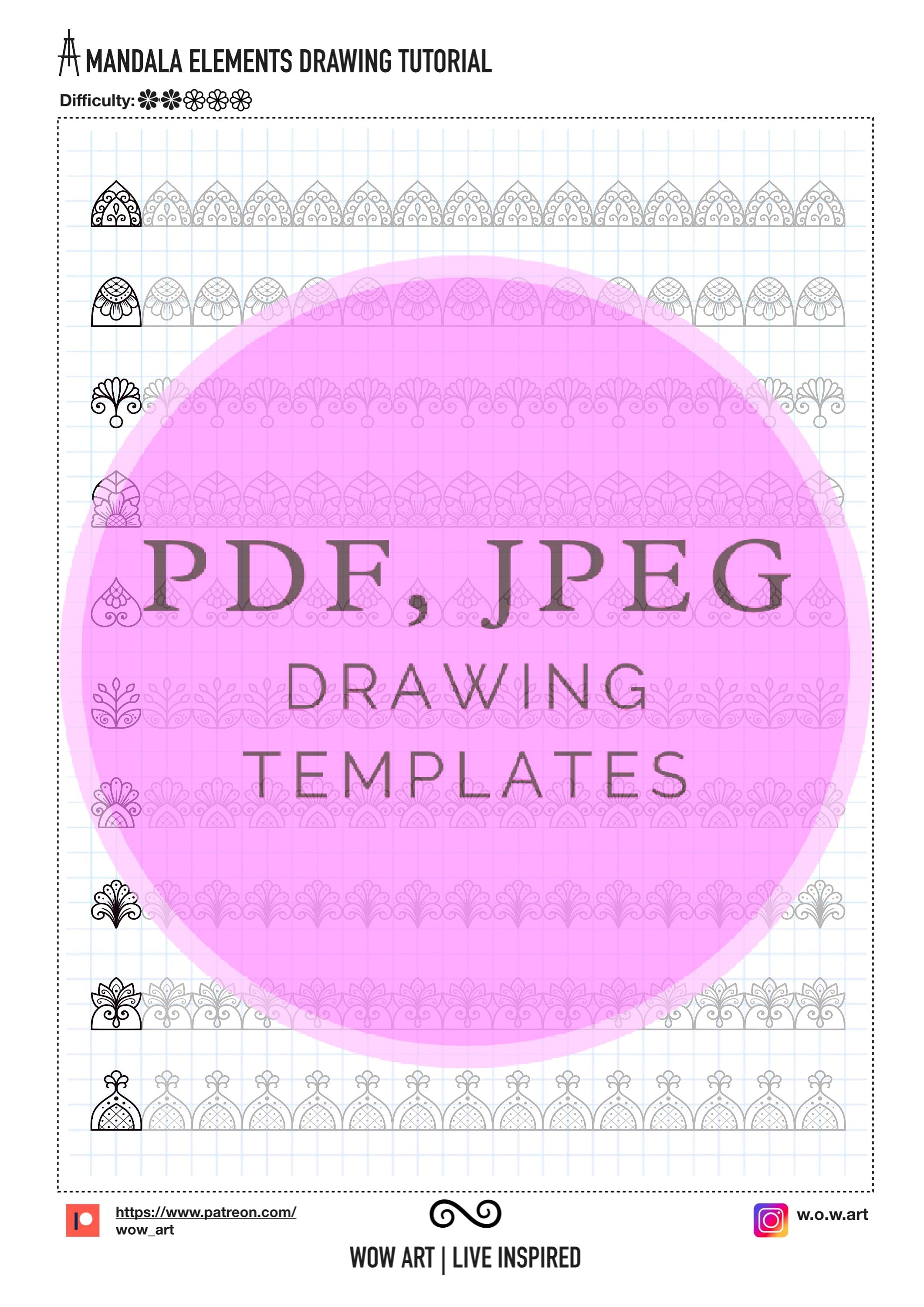 4. Simple Patterns Trainingsblätter Teil 2! Pdf, jpeg. Mandala Kunst, digitales Papier, sofortige Downloads, handgemacht, Kunsttherapie, Kalligrafie