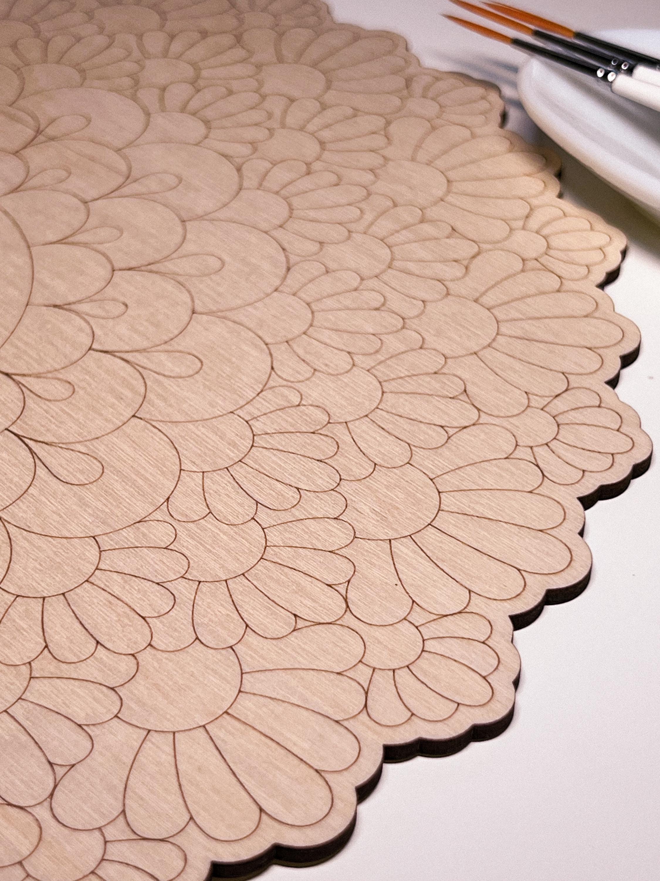 Holzmandala zum Ausmalen, Kunsttherapie, DIY-Basteln, Ausmalen für Erwachsene, Wandkunst, Malerei, Heimdekoration, einfaches Zeichnen, Ausmalbretter, Mandala-Kunst
