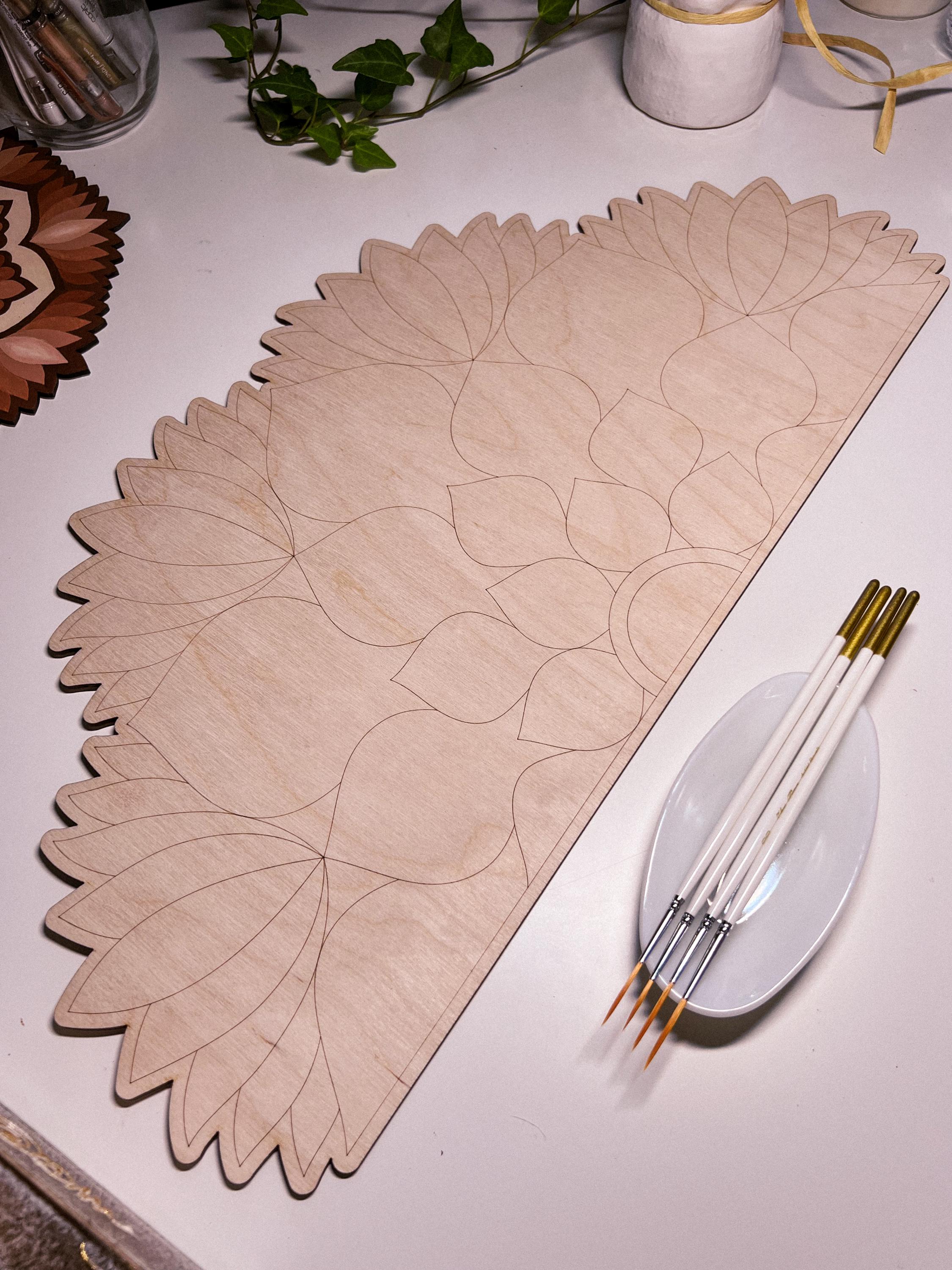 Hölzernes Mandala-Ausmalbrett: DIY Bastelset für bunte Wandkunst-Aufkleber, Boho-Heimdekorationsprojekt
