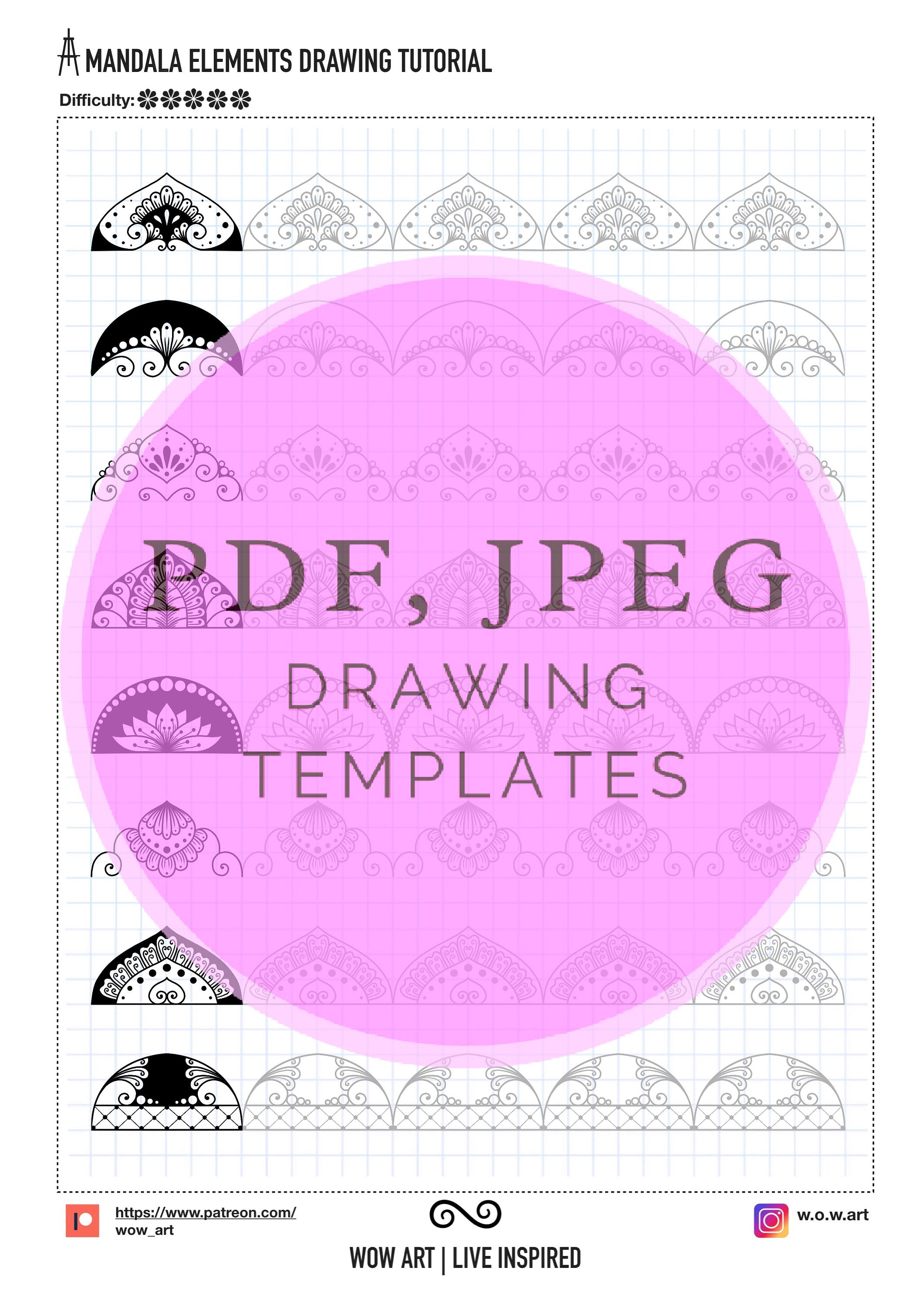 7. Trainingsblätter für komplizierte Muster! Pdf, jpeg. Mandala-Kunst, Ornamente, digitales Papier, Sofort-Downloads, handgemacht, Kunsttherapie, Kalligrafie
