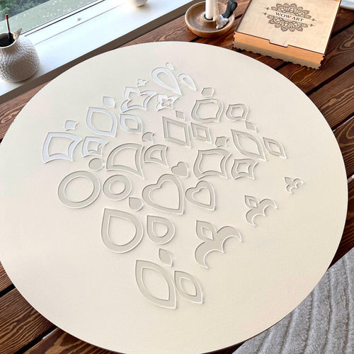 Basic Set of 14 Acrylic Mandala Stencils (42 Shapes) – Perfect for Dot Painting, Geometric Patterns, Mandala Art and Creative Projects