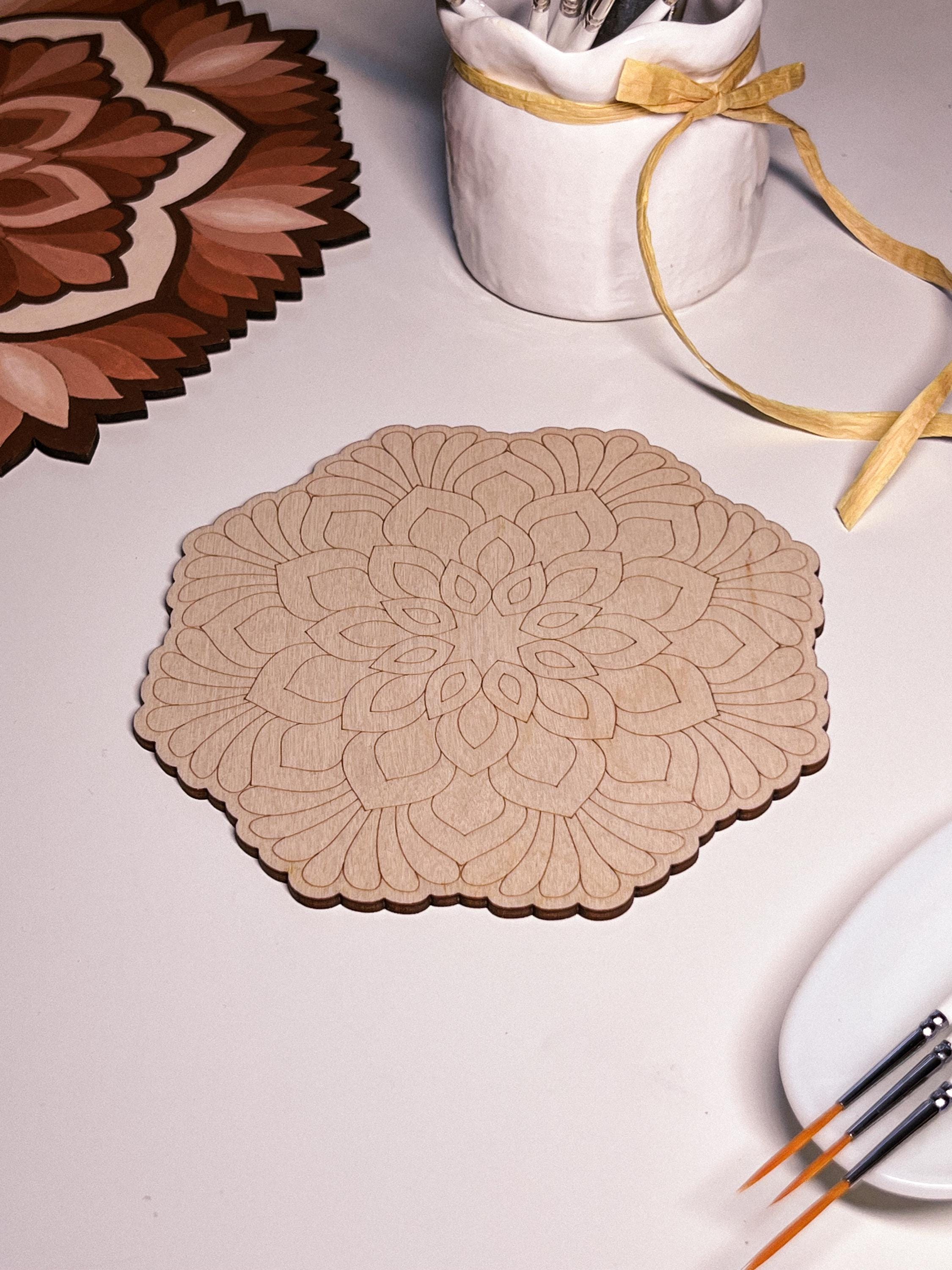 Wooden mandala for coloring, Art therapy, DIY craft, adult coloring, wall art, painting, home decor,easy drawing,coloring boards,mandala art