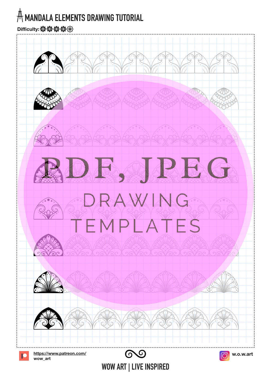 6. Fortgeschrittene Muster Trainingsblätter! Pdf, jpeg. Mandala-Kunst, Ornamente, digitales Papier, sofortige Downloads, handgemacht, Kunsttherapie, Kalligraphie