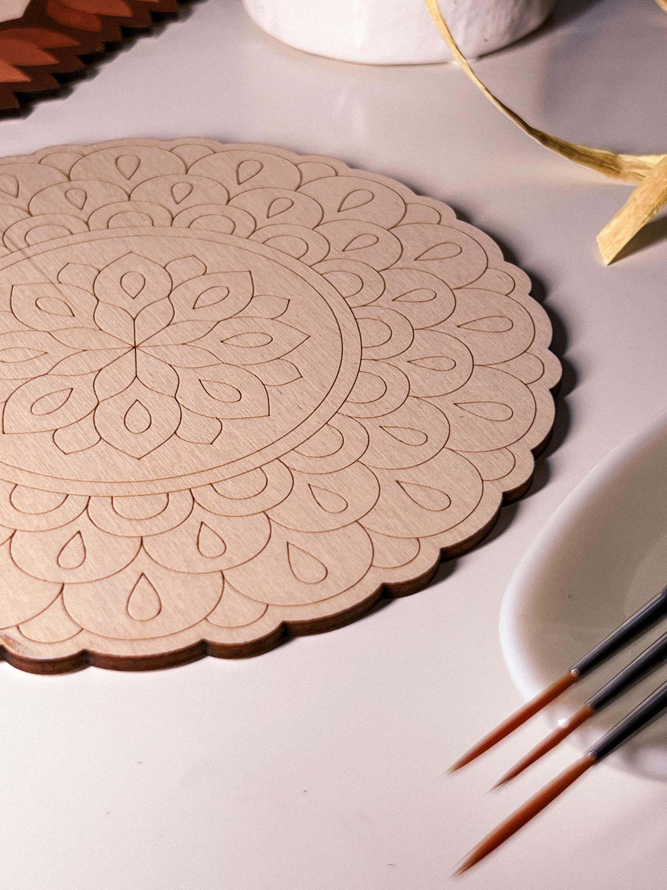 Wooden mandala for coloring, Art therapy, DIY craft, adult coloring, wall art, painting, home decor,easy drawing,coloring boards,mandala art