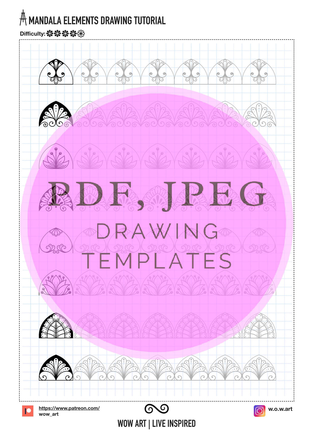 6. Fortgeschrittene Muster Trainingsblätter! Pdf, jpeg. Mandala-Kunst, Ornamente, digitales Papier, sofortige Downloads, handgemacht, Kunsttherapie, Kalligraphie