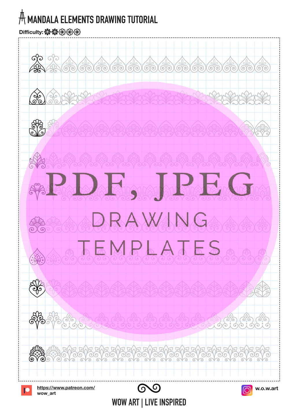 4. Simple Patterns Trainingsblätter Teil 2! Pdf, jpeg. Mandala Kunst, digitales Papier, sofortige Downloads, handgemacht, Kunsttherapie, Kalligrafie
