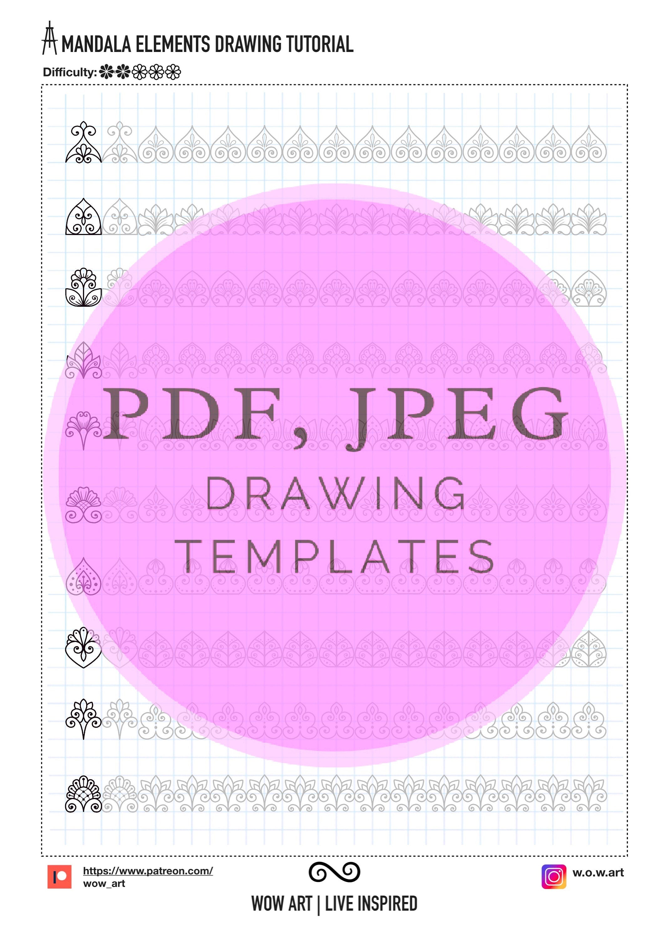 4. Simple Patterns Trainingsblätter Teil 2! Pdf, jpeg. Mandala Kunst, digitales Papier, sofortige Downloads, handgemacht, Kunsttherapie, Kalligrafie
