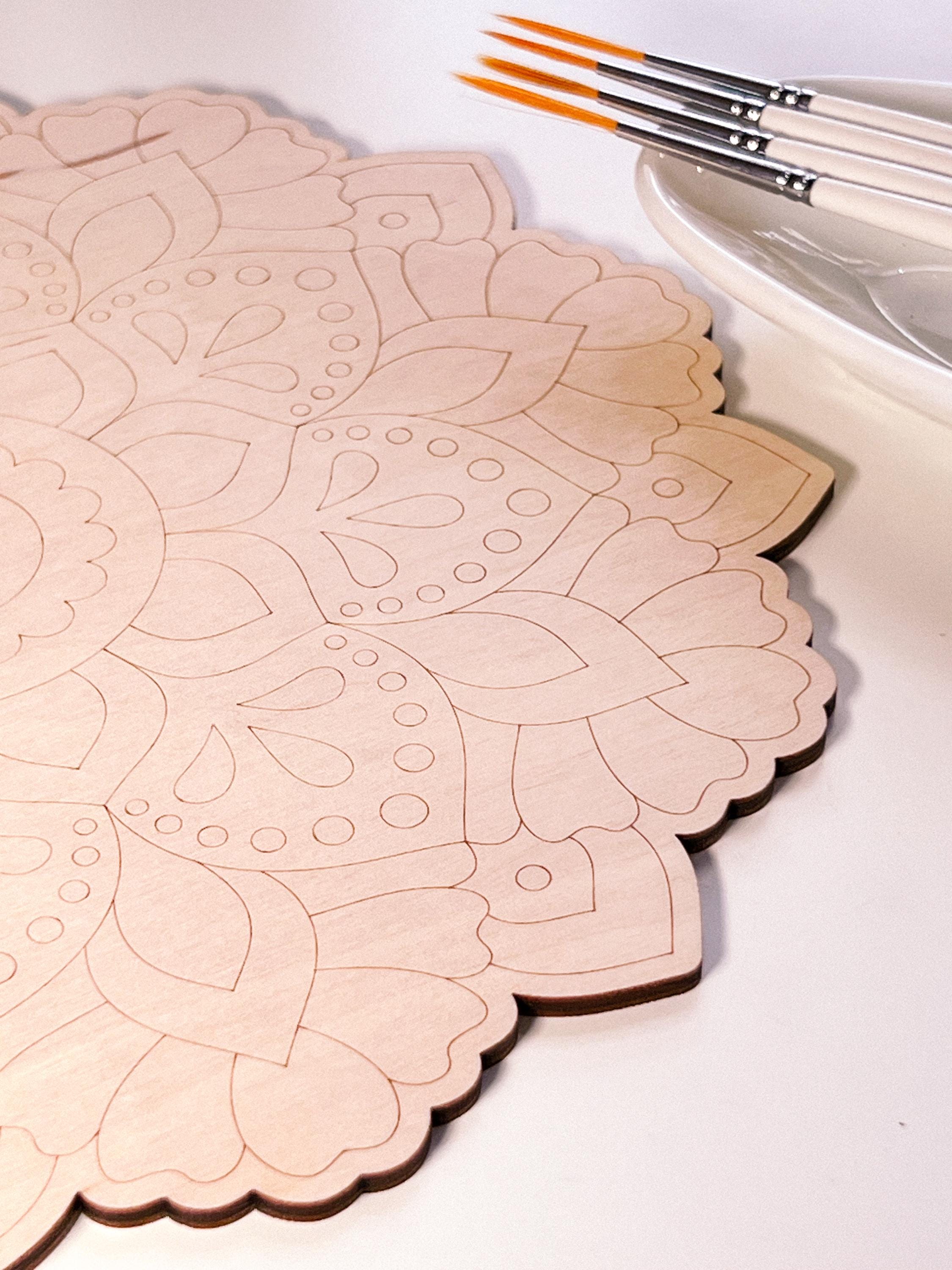 Holzmandala zum Ausmalen, Kunsttherapie, DIY-Basteln, Malen für Erwachsene, Wandkunst, Malerei, Heimdekoration, einfache Zeichnung, Malbretter, Mandala-Kunst