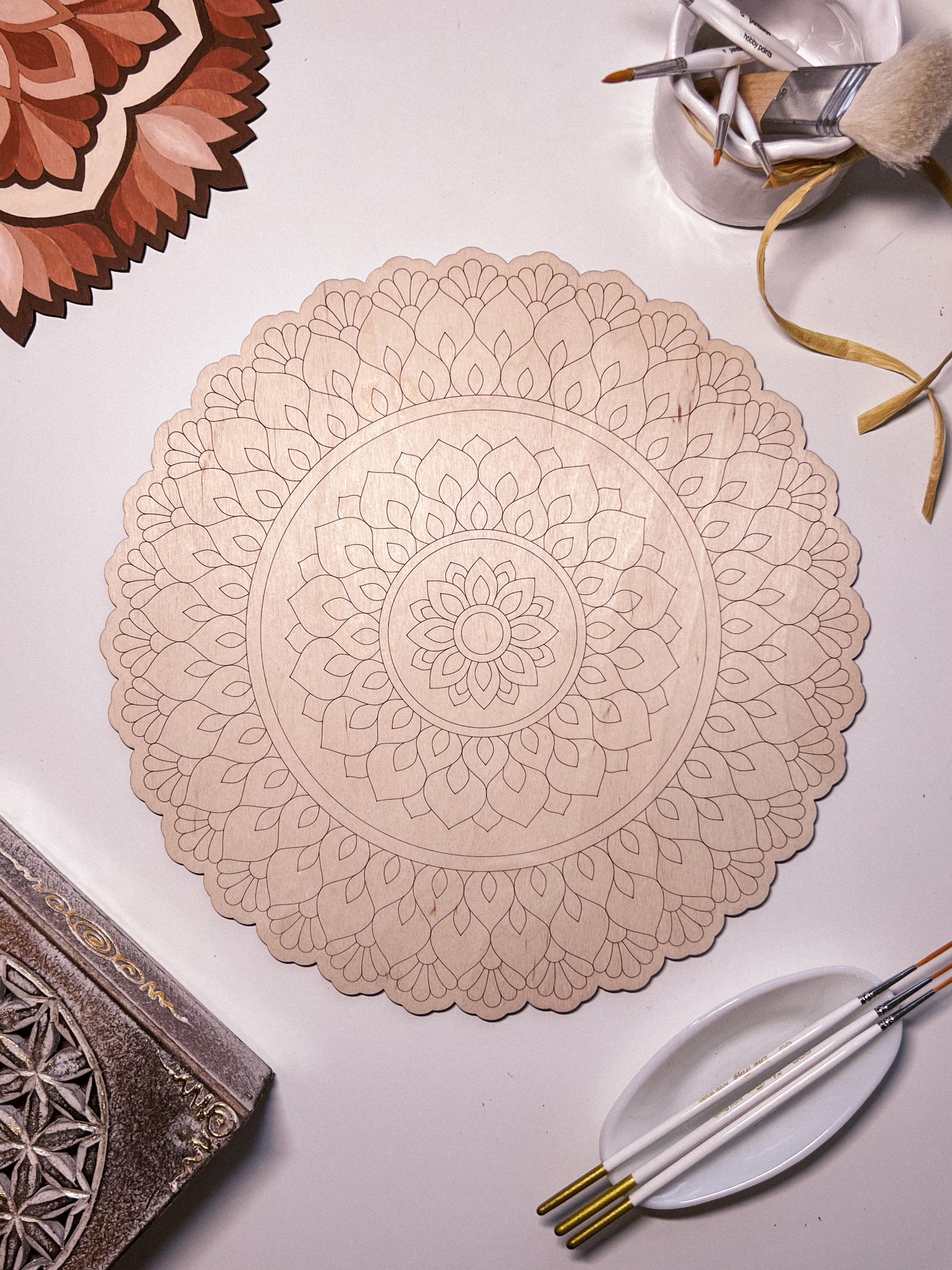 Mandala aus Holz zum Ausmalen, Kunsttherapie, DIY-Basteln, Malen für Erwachsene, Wandkunst, Malerei, Heimdekoration, einfache Zeichnung, Malbretter, Mandala-Kunst