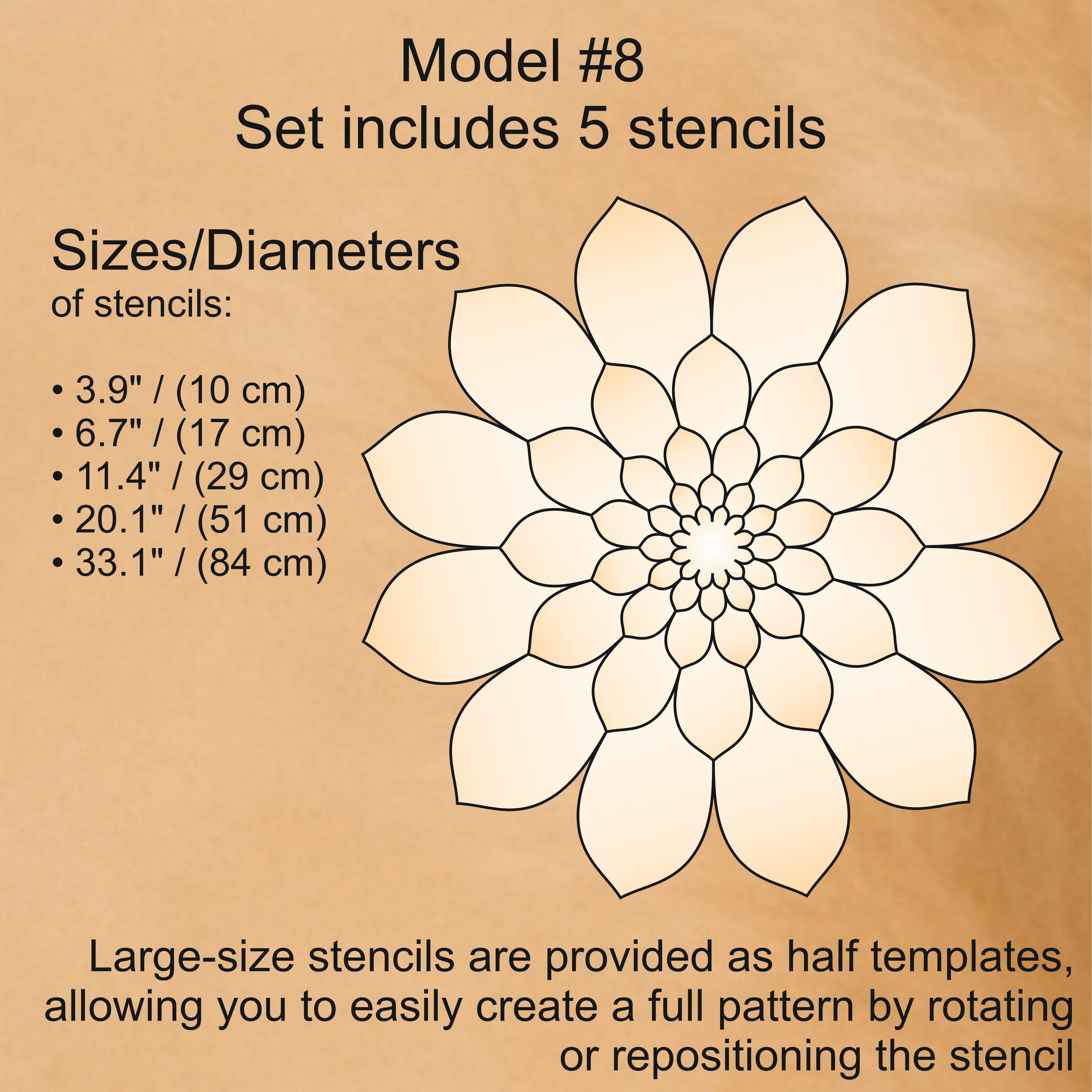 Flexibles Mandala-Schablonen-Set für Malerei & 3D-Effekt | Wiederverwendbare Mandala-Vorlagen zum Zeichnen, Boho-Kunstwerkzeug, DIY, Dabbing-Kunst