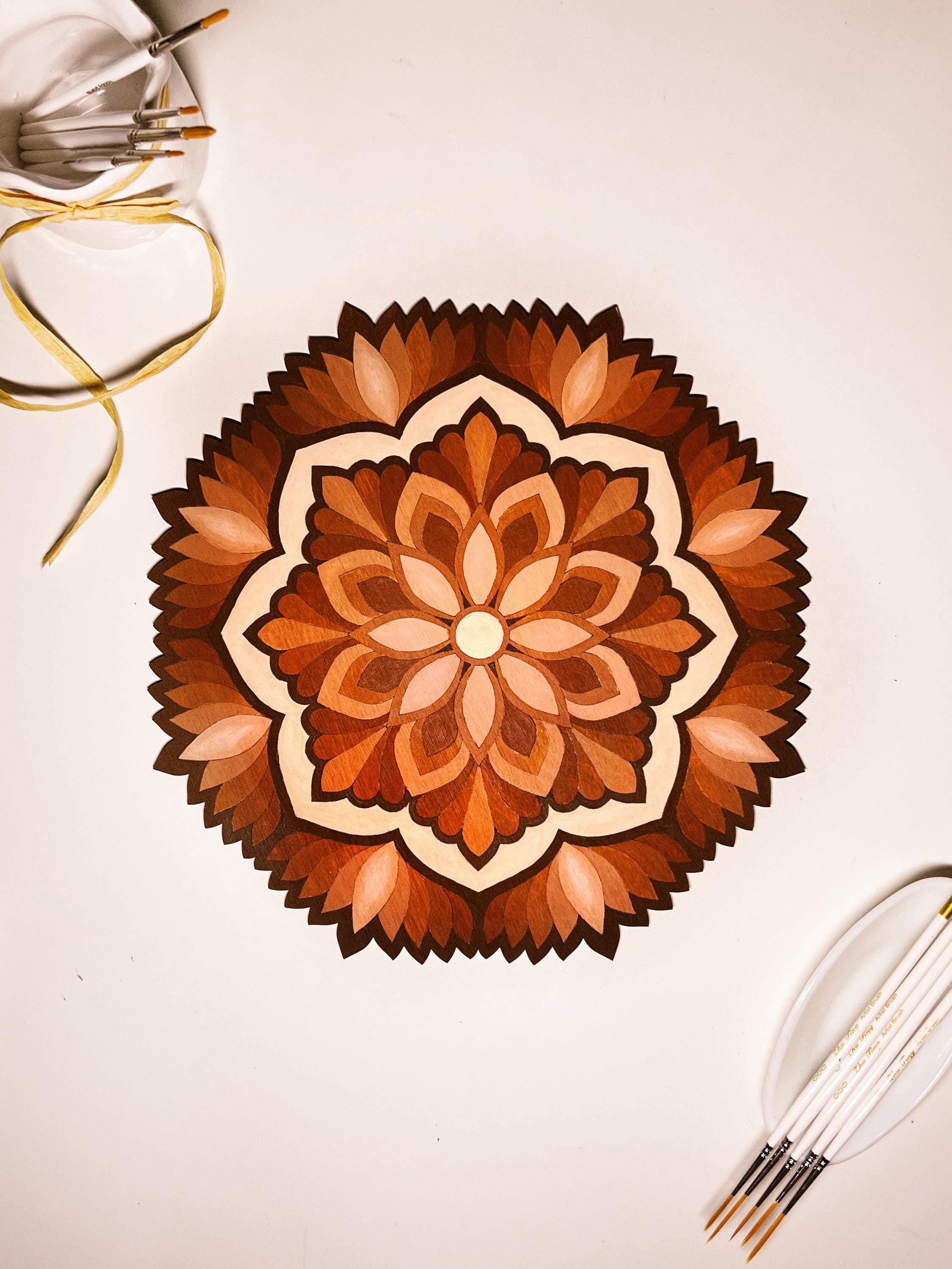 Wooden mandala for coloring, Art therapy, DIY craft, adult coloring, wall art, painting, home decor,easy drawing,coloring boards,mandala art