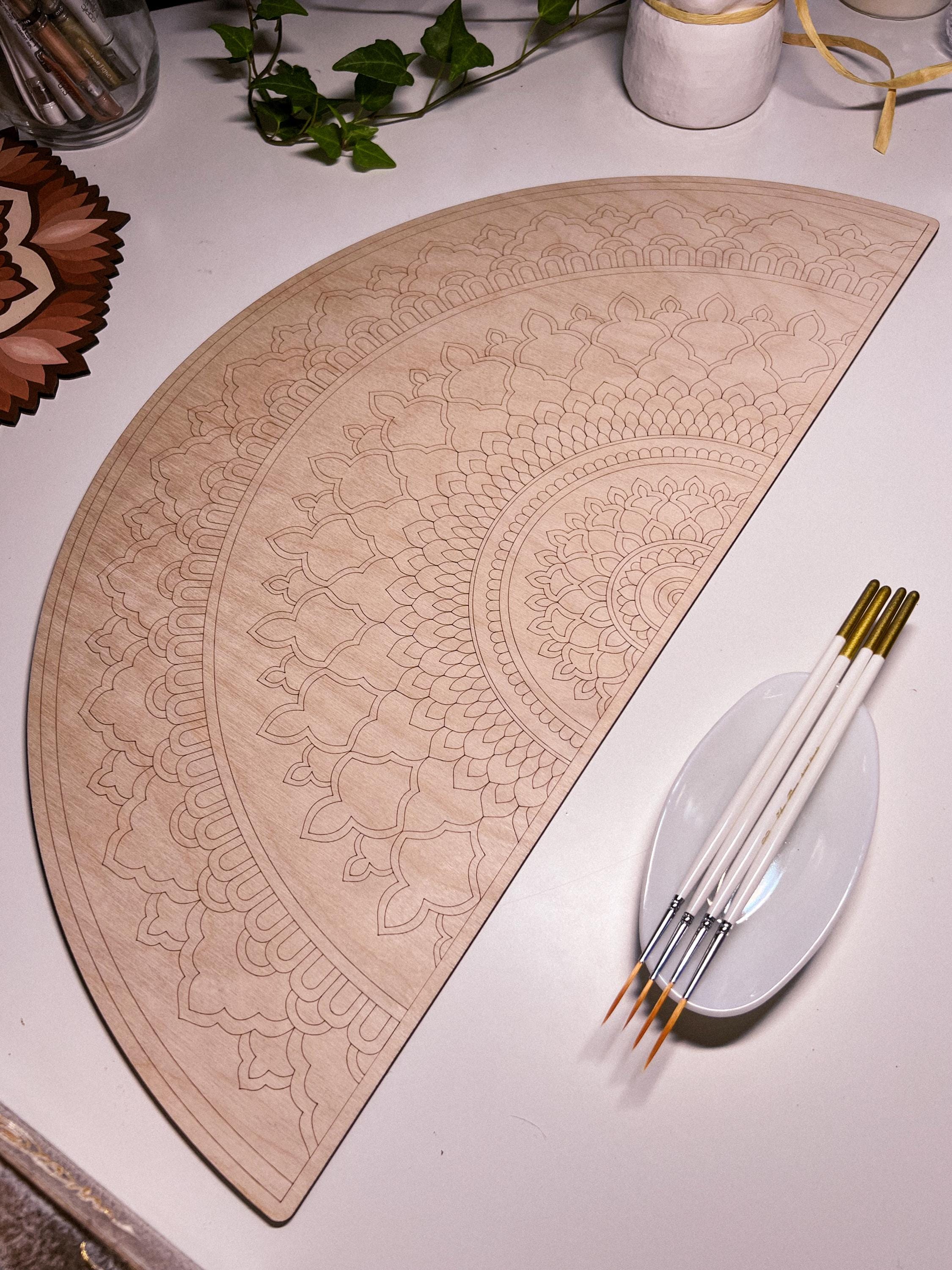 Mandala aus Holz zum Ausmalen, Kunsttherapie, Bastelset, Ausmalen für Erwachsene, Wandkunst, Malerei, Wohndekoration, einfache Zeichnung, Maltafeln, Mandala-Kunst
