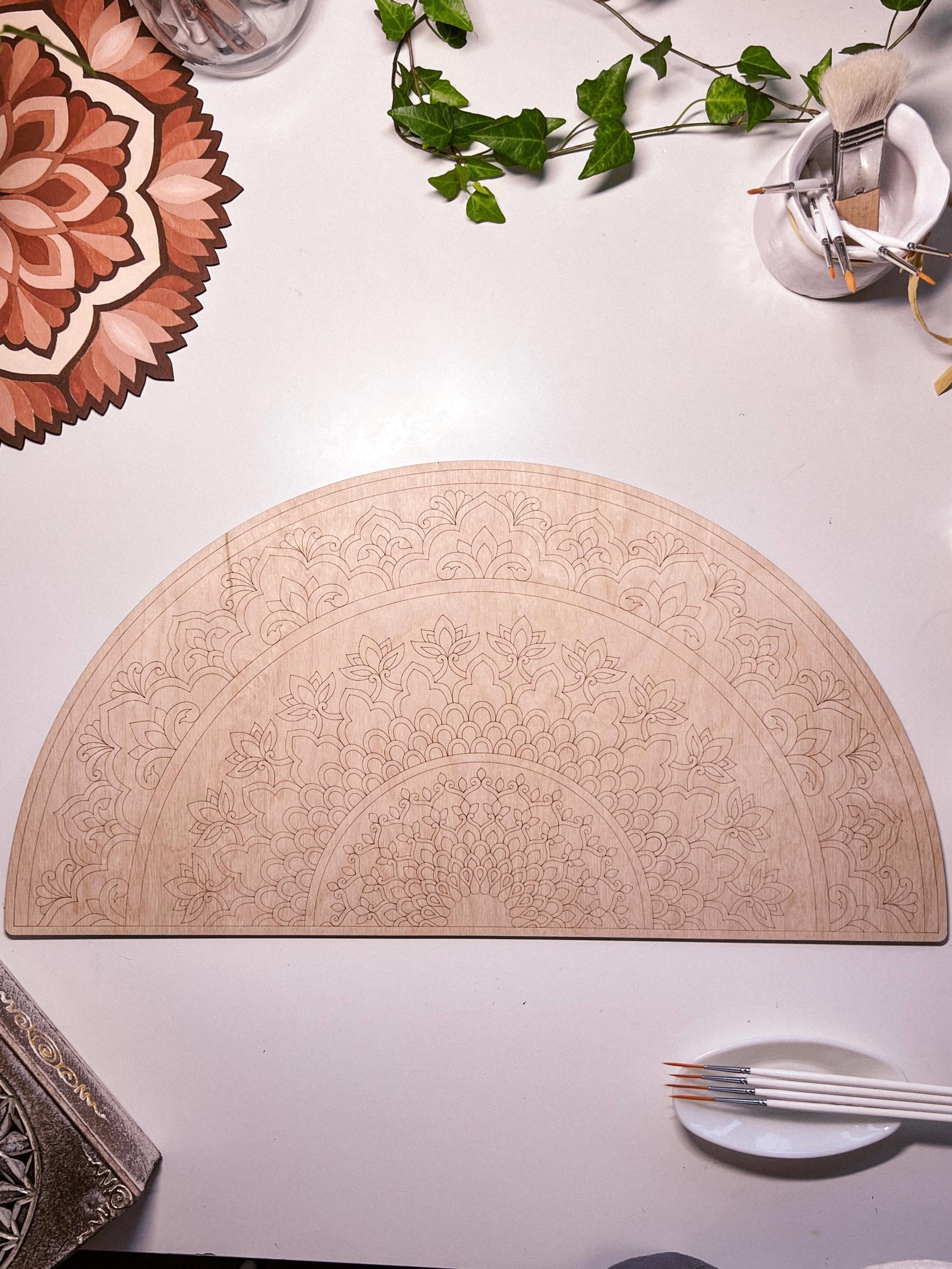 Hölzernes Mandala zum Ausmalen, Kunsttherapie, DIY-Basteln, Ausmalen für Erwachsene, Wandkunst, Malerei, Heimdekoration, einfaches Zeichnen, Malbretter, Mandala-Kunst