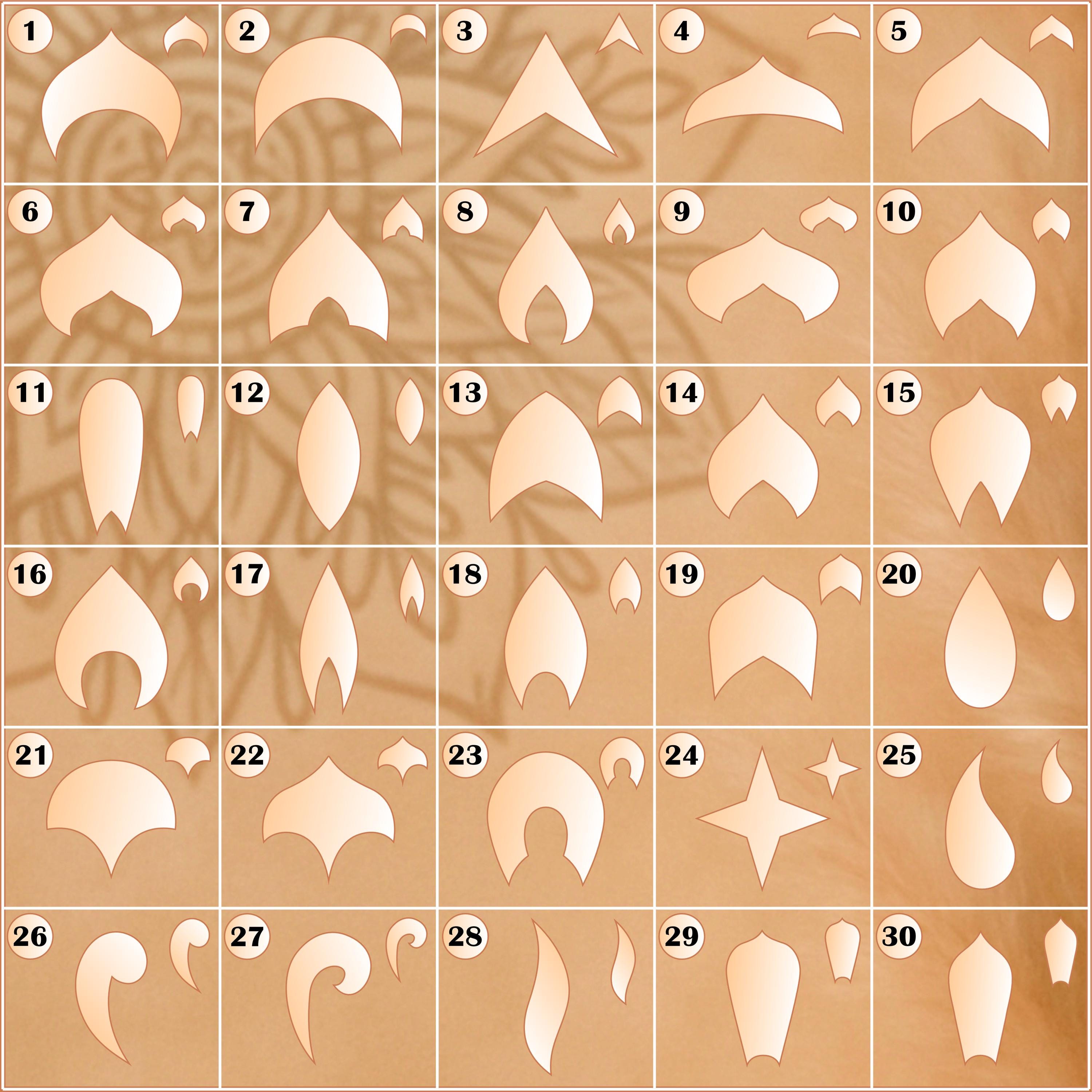 Flexibles Schablonen-Set #1: 30 Designs, 254 Formen. Wiederverwendbare Schablonen für Malerei, Mandalas & DIY, Geometrische Muster, Dot Painting Werkzeuge, Zubehör