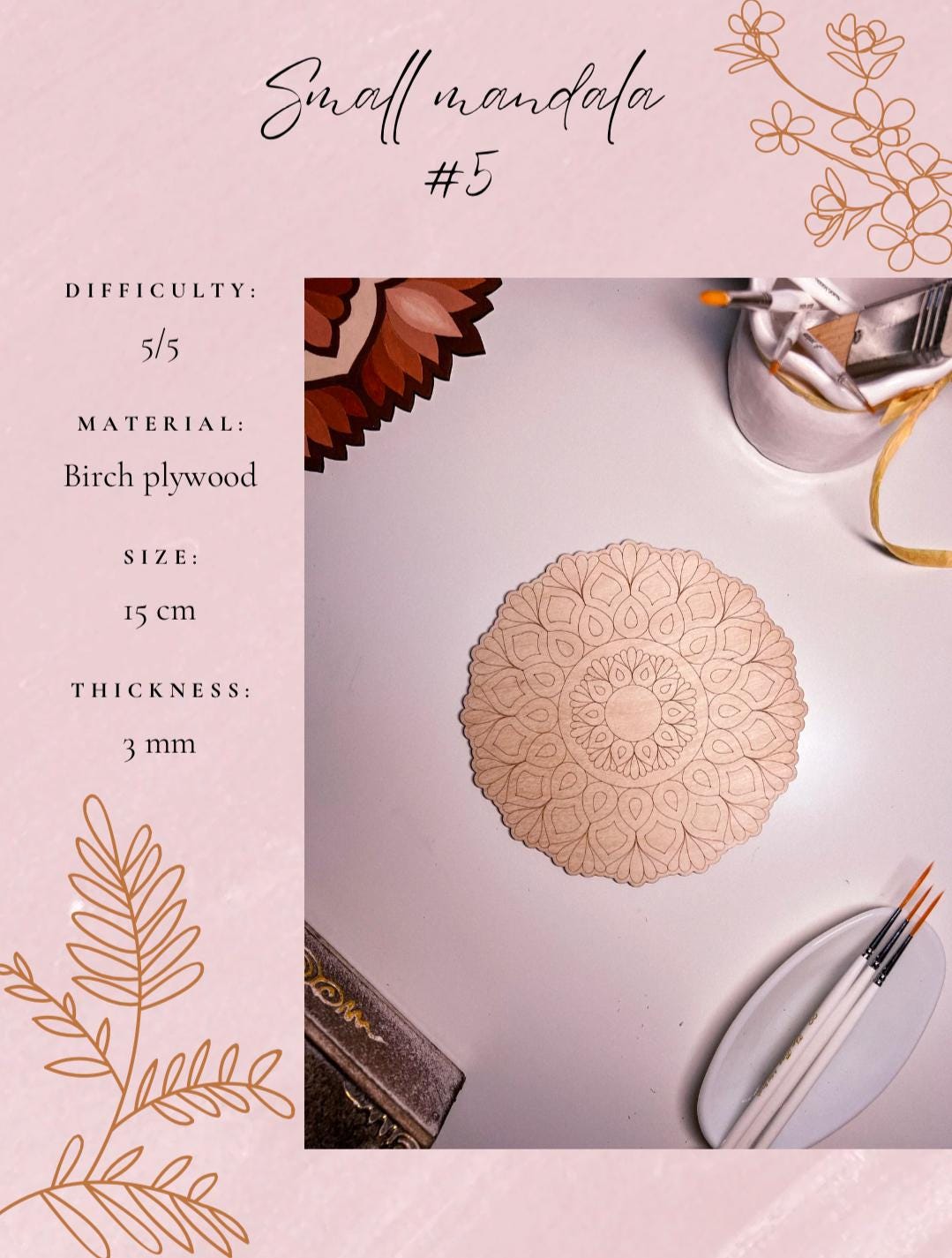 Wooden mandala for coloring, Art therapy, DIY craft, adult coloring, wall art, painting, home decor,easy drawing,coloring boards,mandala art