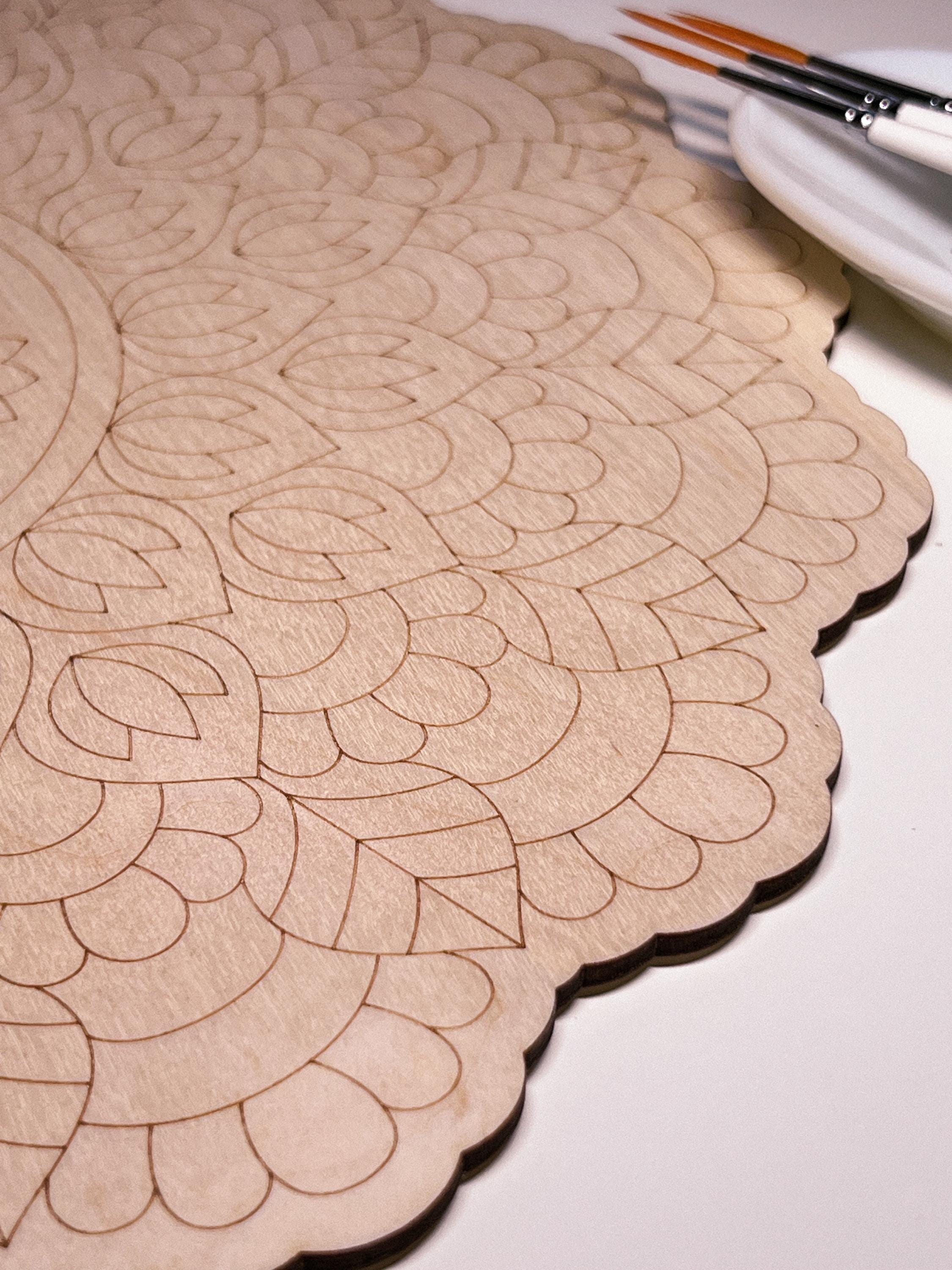 Hölzernes Mandala zum Ausmalen, Kunsttherapie, DIY-Basteln, Ausmalen für Erwachsene, Wandkunst, Malerei, Heimdekoration, einfaches Zeichnen, Malbretter, Mandala-Kunst