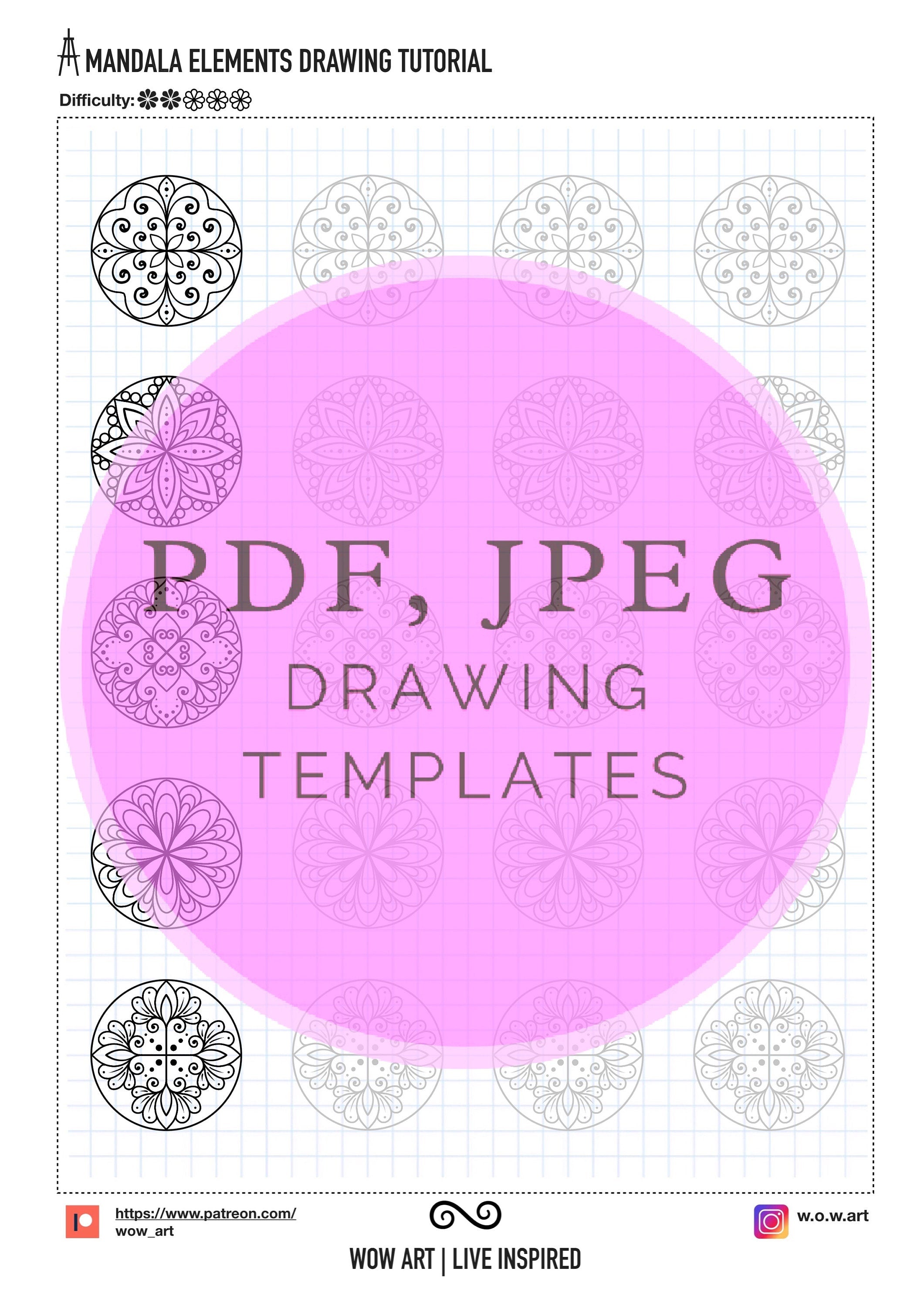 9. Einfache zentrale Muster-Übungsblätter! Pdf/jpeg. Mandala-Kunst, Digitalpapier, Sofort-Downloads, handgemacht, Kunsttherapie, Kalligraphie