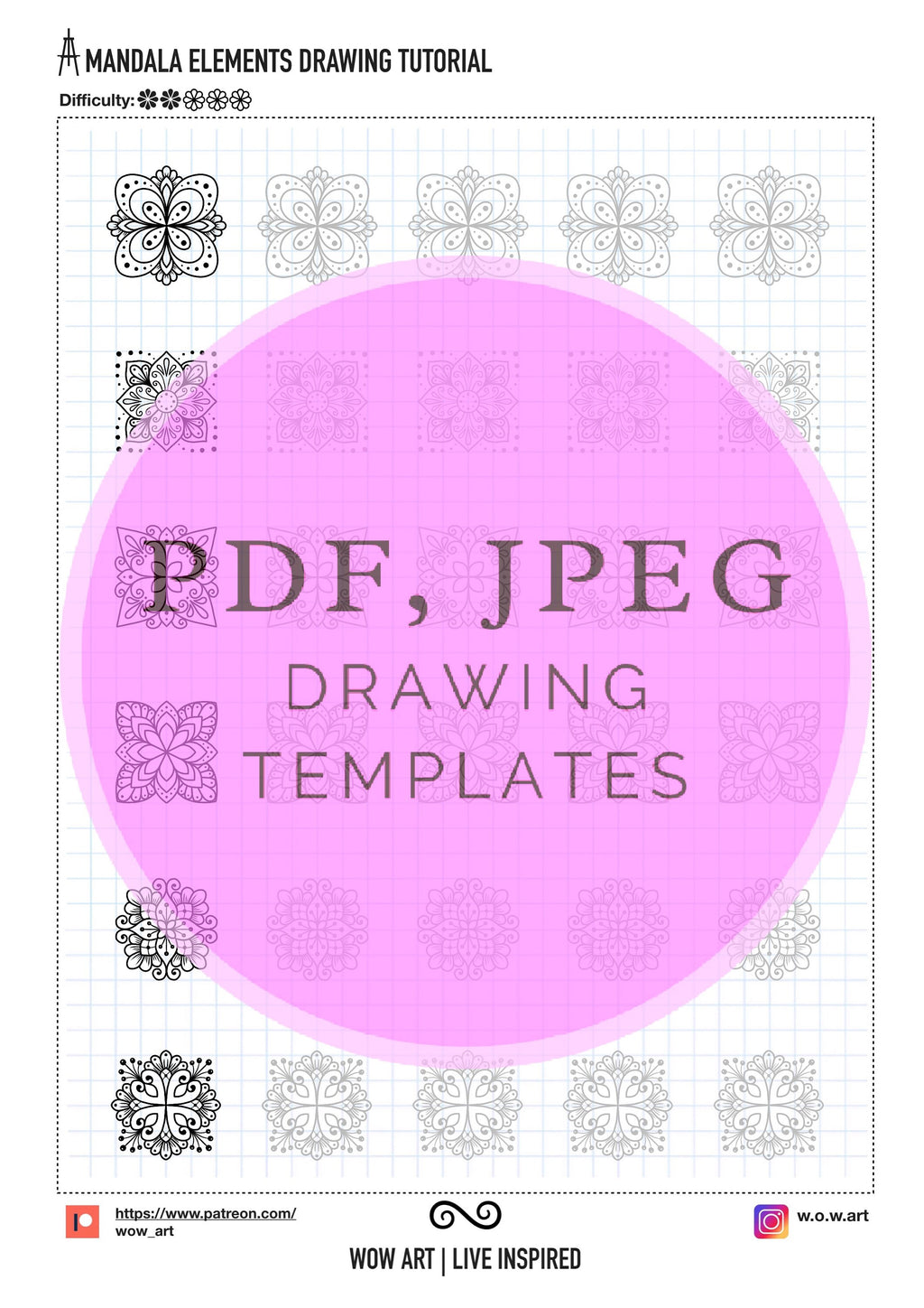 10. Einfache Quadratmuster-Übungsblätter! Pdf/jpeg. Mandala-Kunst, Digitalpapier, Sofort-Downloads, handgemacht, Kunsttherapie, Kalligrafie