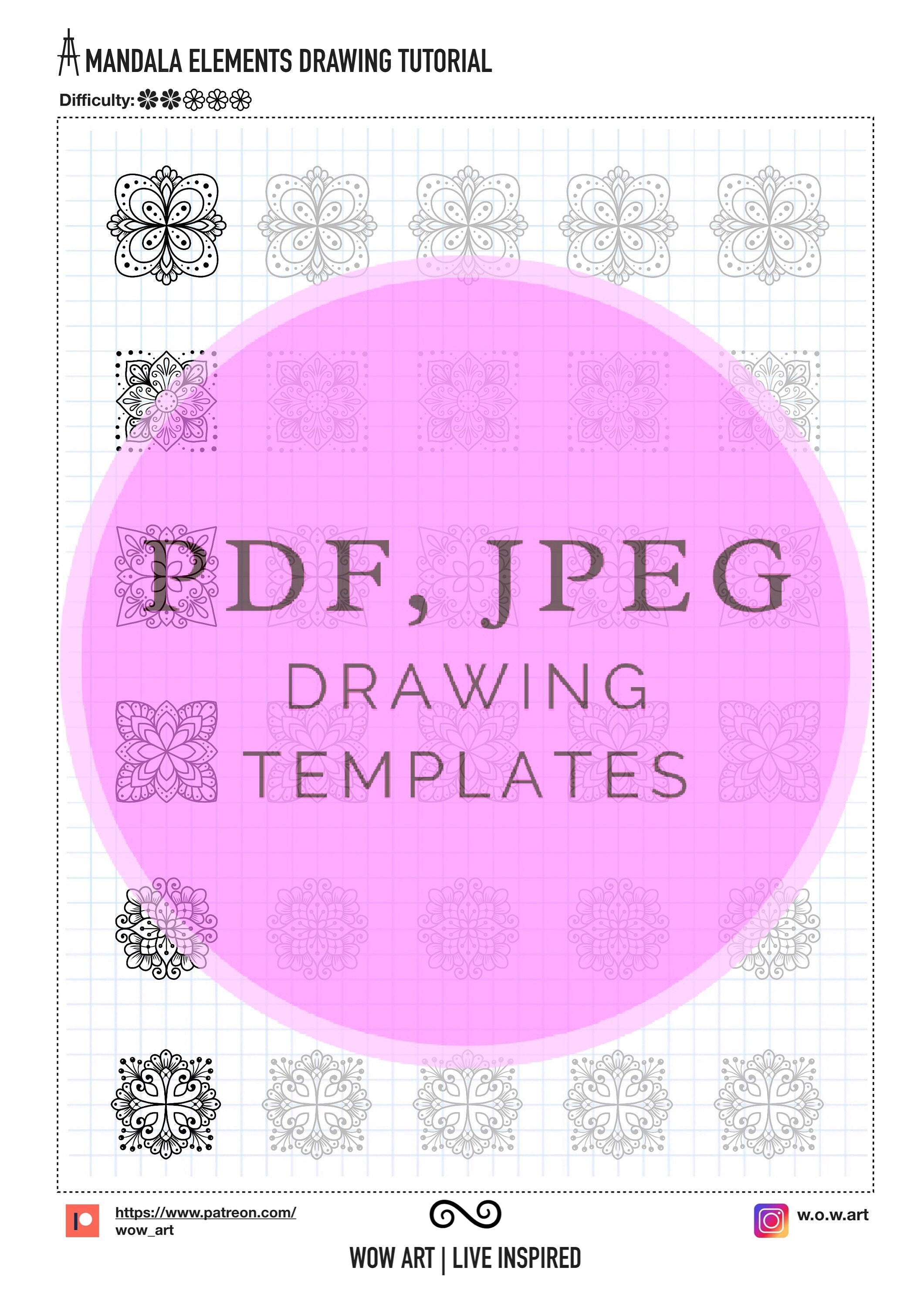 10. Einfache Quadratmuster-Übungsblätter! Pdf/jpeg. Mandala-Kunst, Digitalpapier, Sofort-Downloads, handgemacht, Kunsttherapie, Kalligrafie