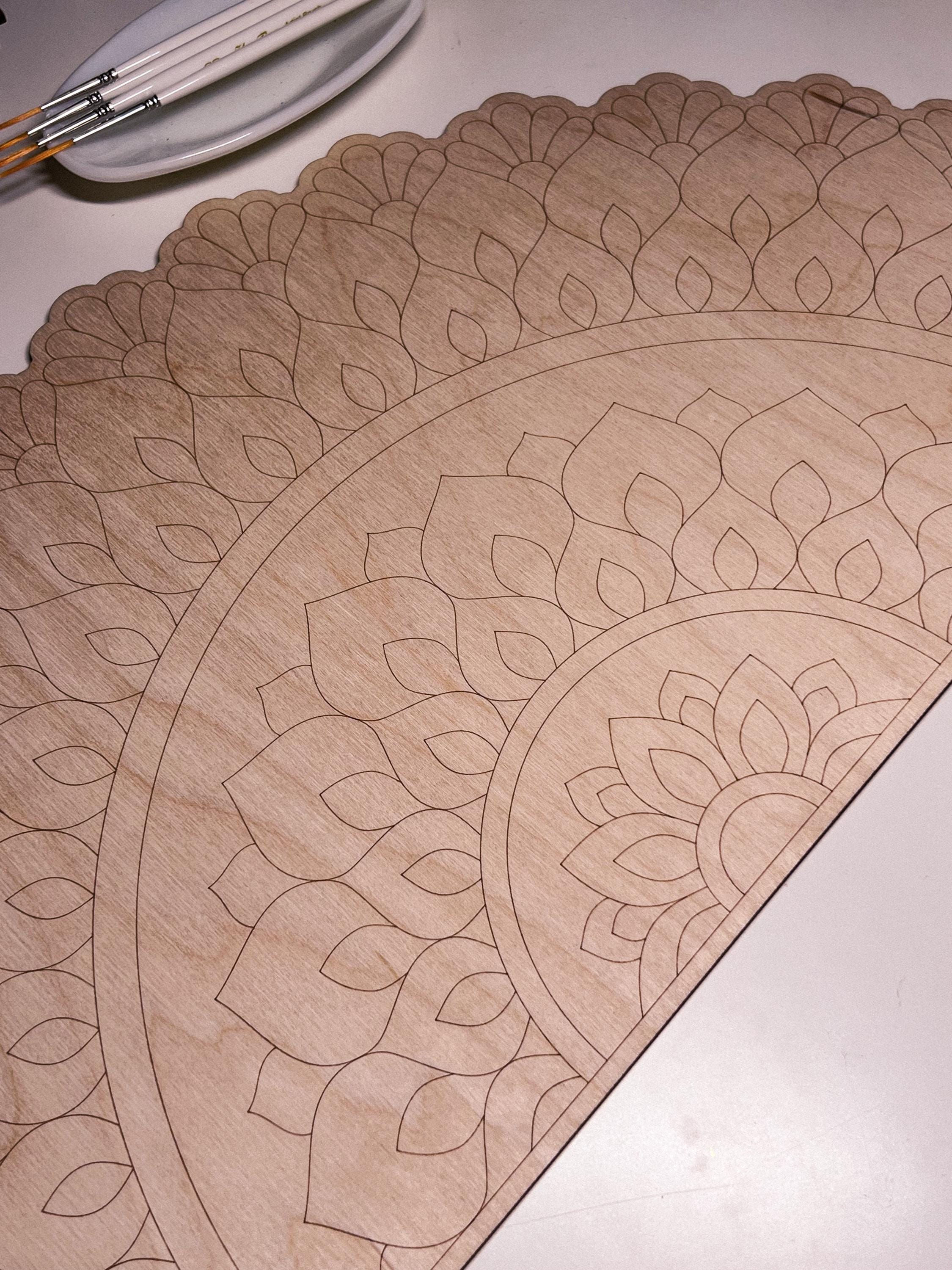 Wooden Mandala Board for Adult Coloring: DIY Art Therapy, Wall Decor, Painting Craft Kit