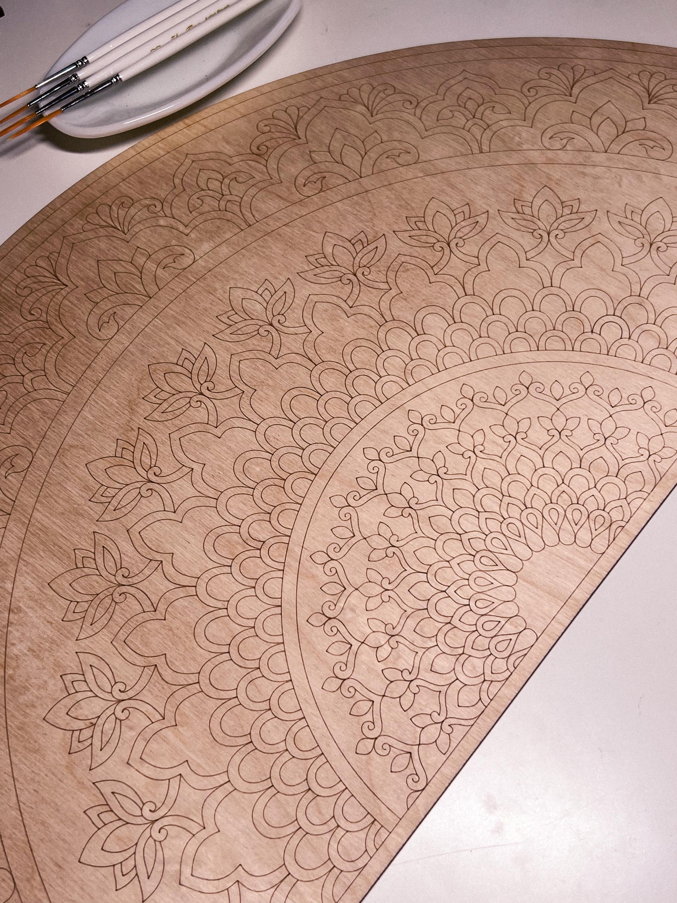 Hölzernes Mandala zum Ausmalen, Kunsttherapie, DIY-Basteln, Ausmalen für Erwachsene, Wandkunst, Malerei, Heimdekoration, einfaches Zeichnen, Malbretter, Mandala-Kunst