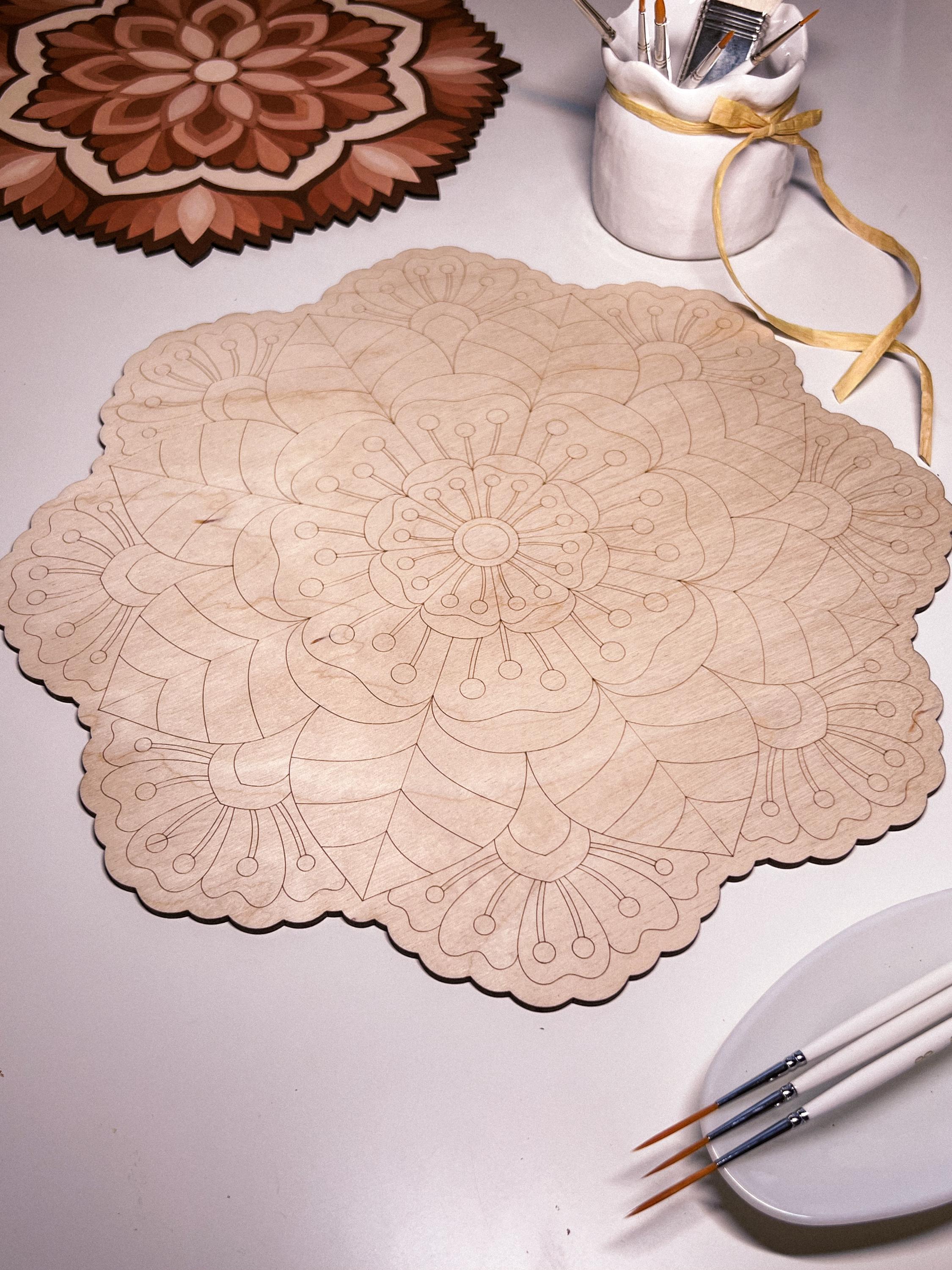 Holzmandalas zum Ausmalen, Kunsttherapie, DIY-Basteln, Malen für Erwachsene, Wandkunst, Bemalen, Heimdekoration, einfache Zeichnungen, Malbretter, Mandalakunst