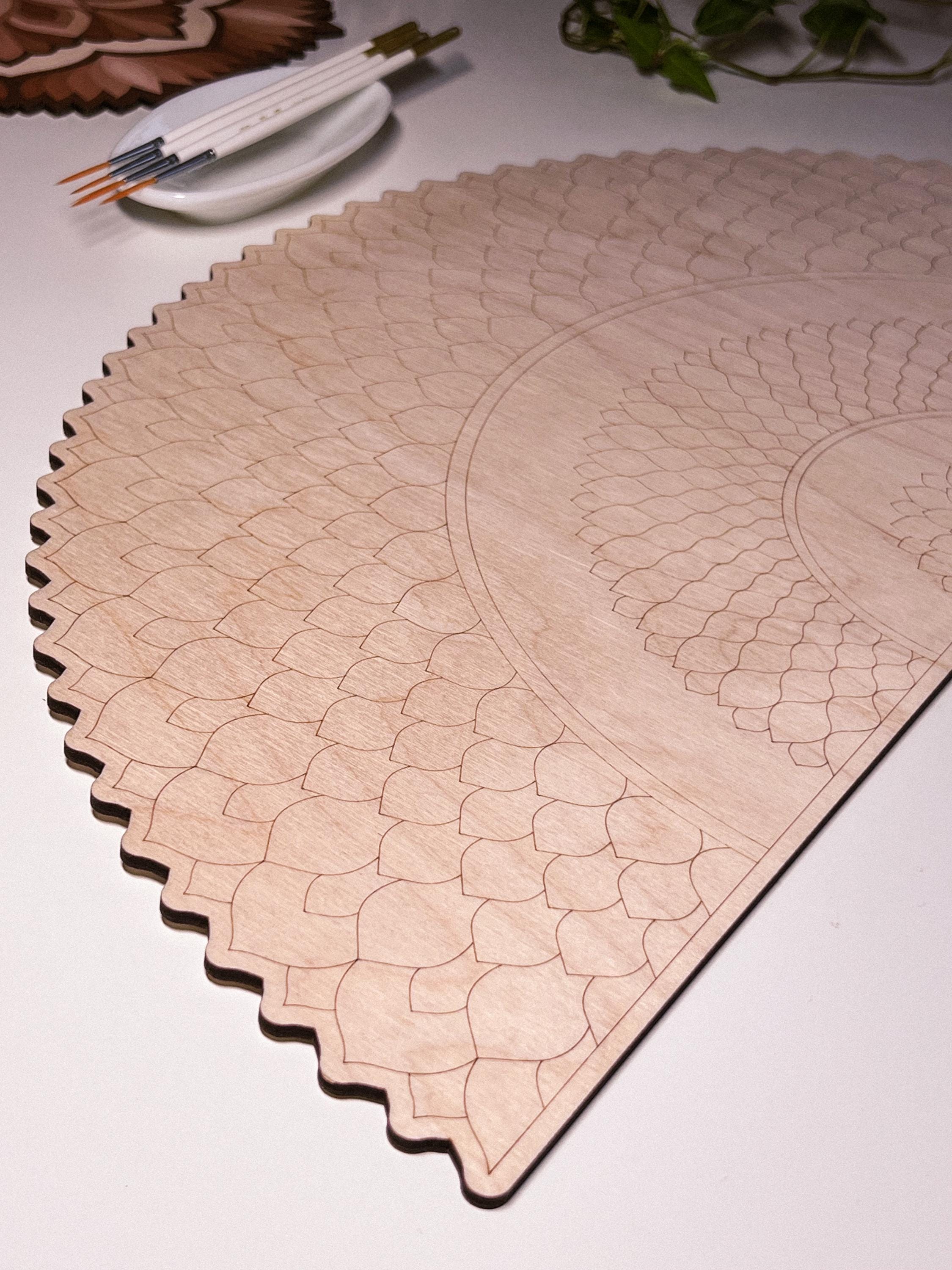 Wooden Mandala Board: DIY Art Therapy Craft for Adults - Coloring, Painting & Home Decor Wall Art