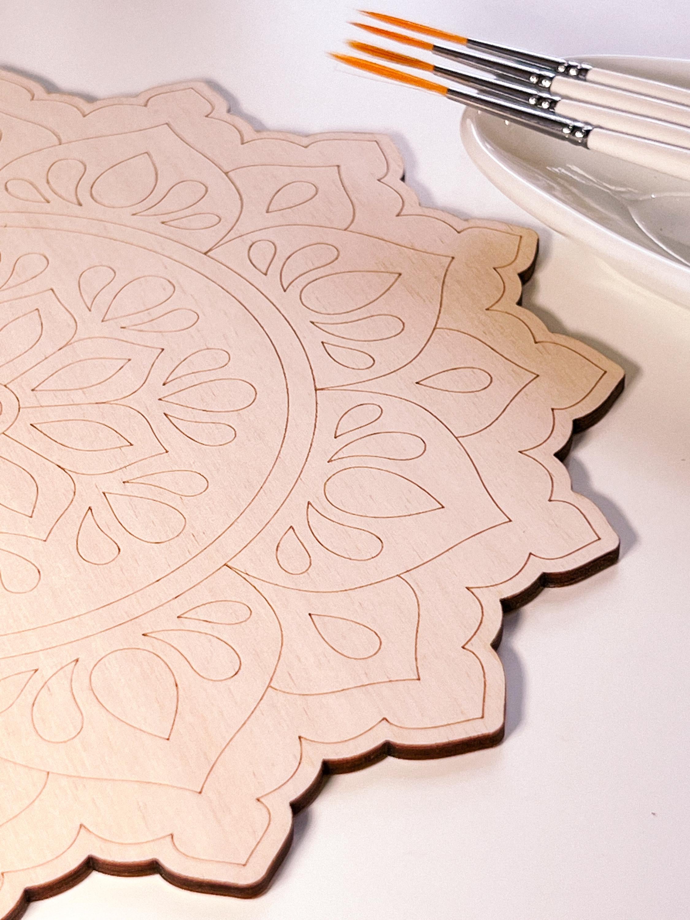 Wooden mandala for coloring, Art therapy, DIY craft, adult coloring, wall art, painting, home decor,easy drawing,coloring boards,mandala art