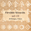 Flexibles Schablonen-Set #2: 20 aufwendige Designs in 3 Größen. Wiederverwendbare Schablonen für Mandalas, dekorative Muster, Dot Painting & DIY Kunst